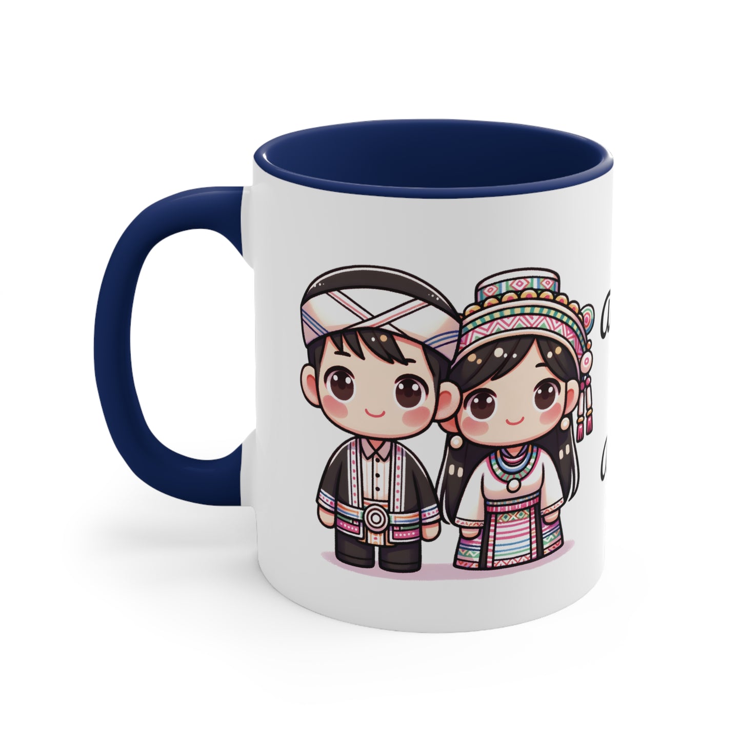 Hmong Couple Colorful Collection 3 Personalized Cute - Custom Accent Coffee Mug, 11oz