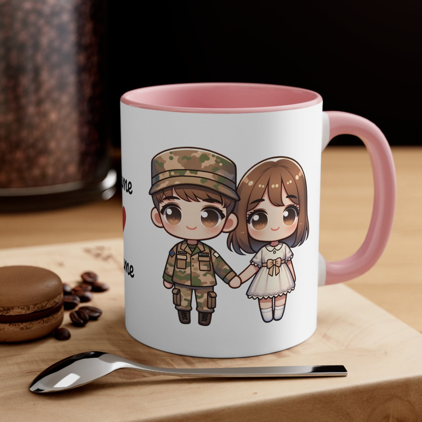 Army Couple Collection 1 Personalized Cute - Custom Accent Coffee Mug, 11oz