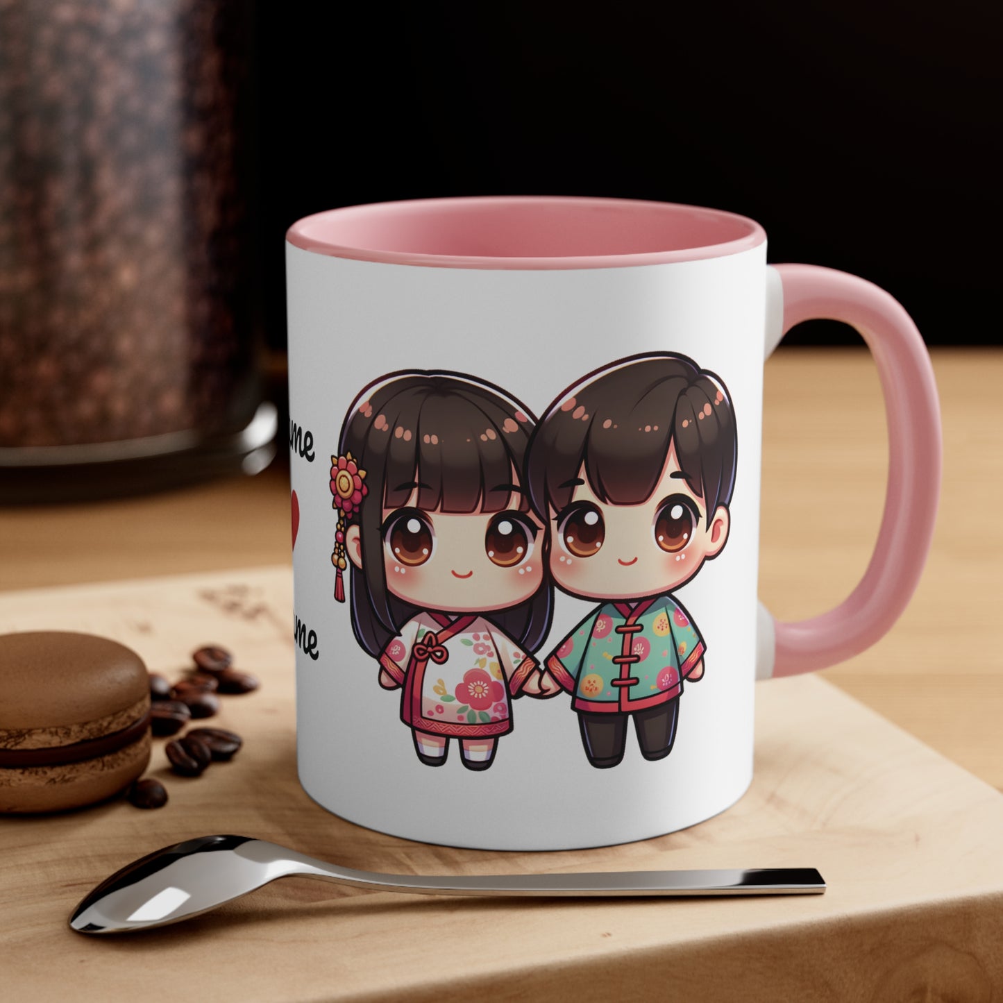 Chinese Couple in Chinese Clothes Collection 12 Personalized Cute - Custom Accent Coffee Mug, 11oz