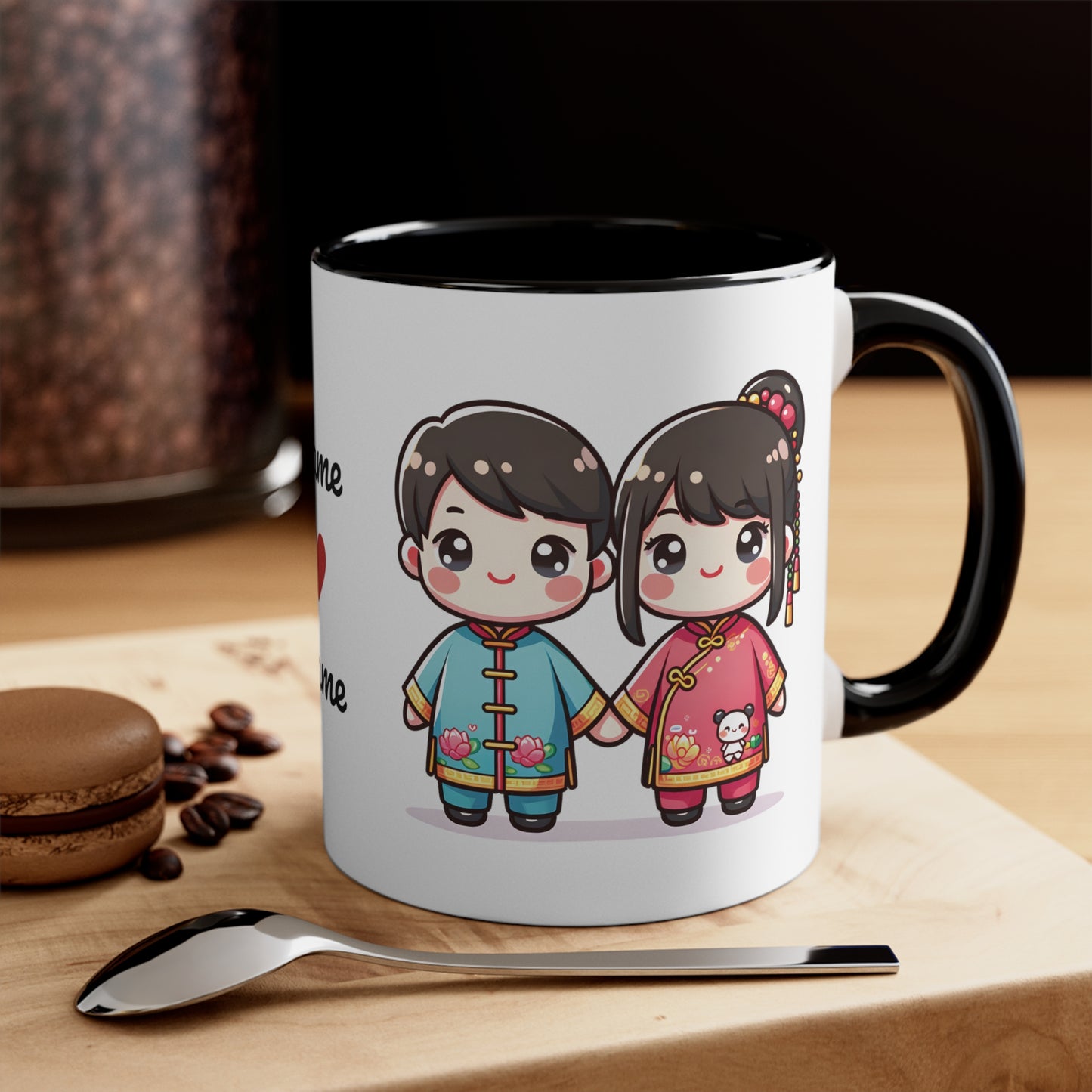 Chinese Couple in Chinese Clothes Collection 10 Personalized Cute - Custom Accent Coffee Mug, 11oz