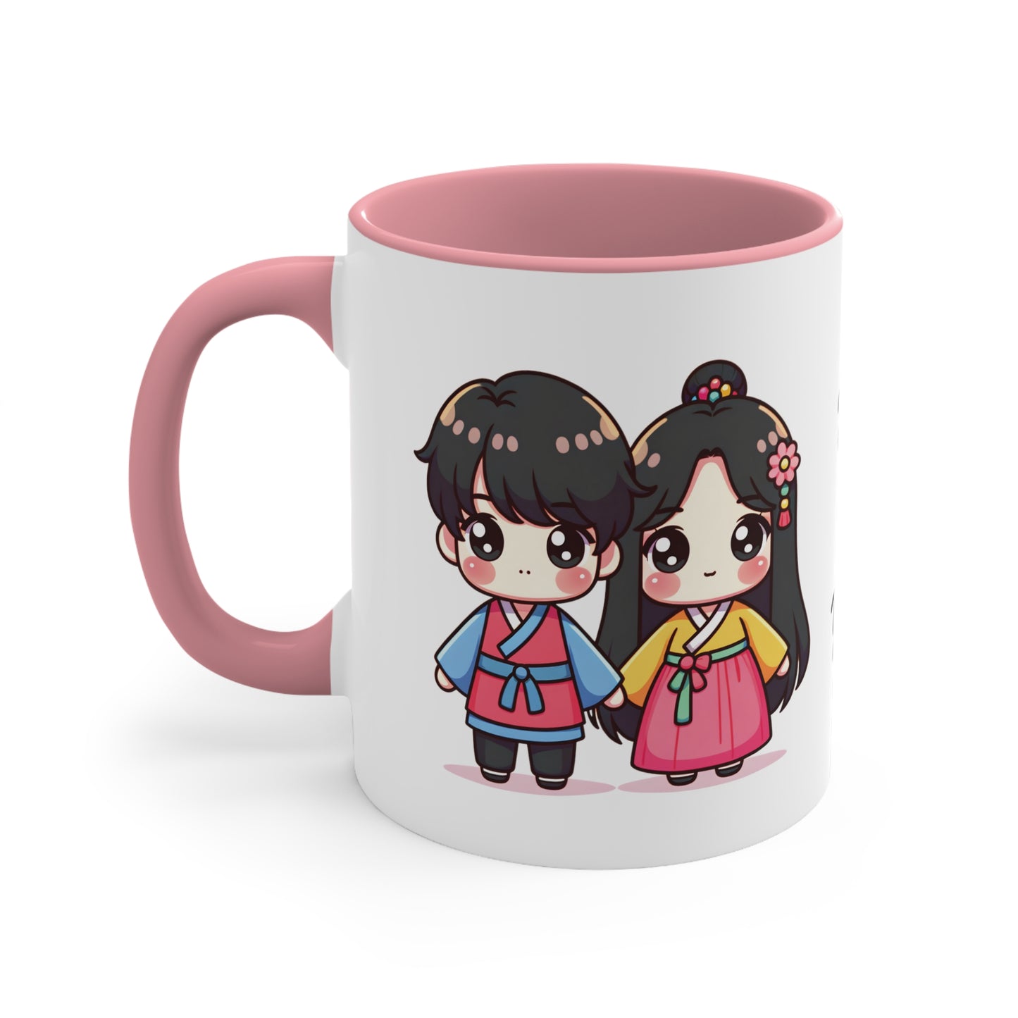 Korean Couple in Korean Clothes Collection 3 Personalized Cute - Custom Accent Coffee Mug, 11oz