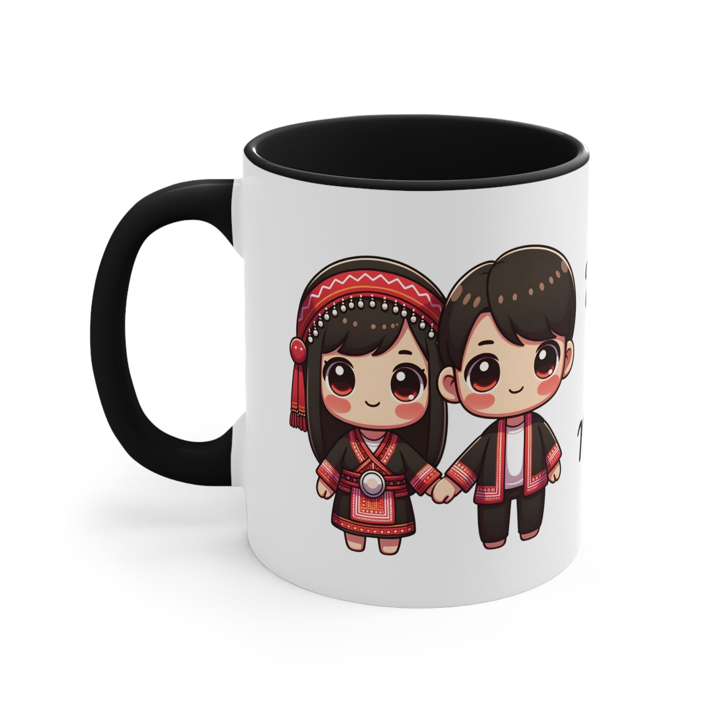 Hmong Couple Red Collection 1 Personalized Cute - Custom Accent Coffee Mug, 11oz