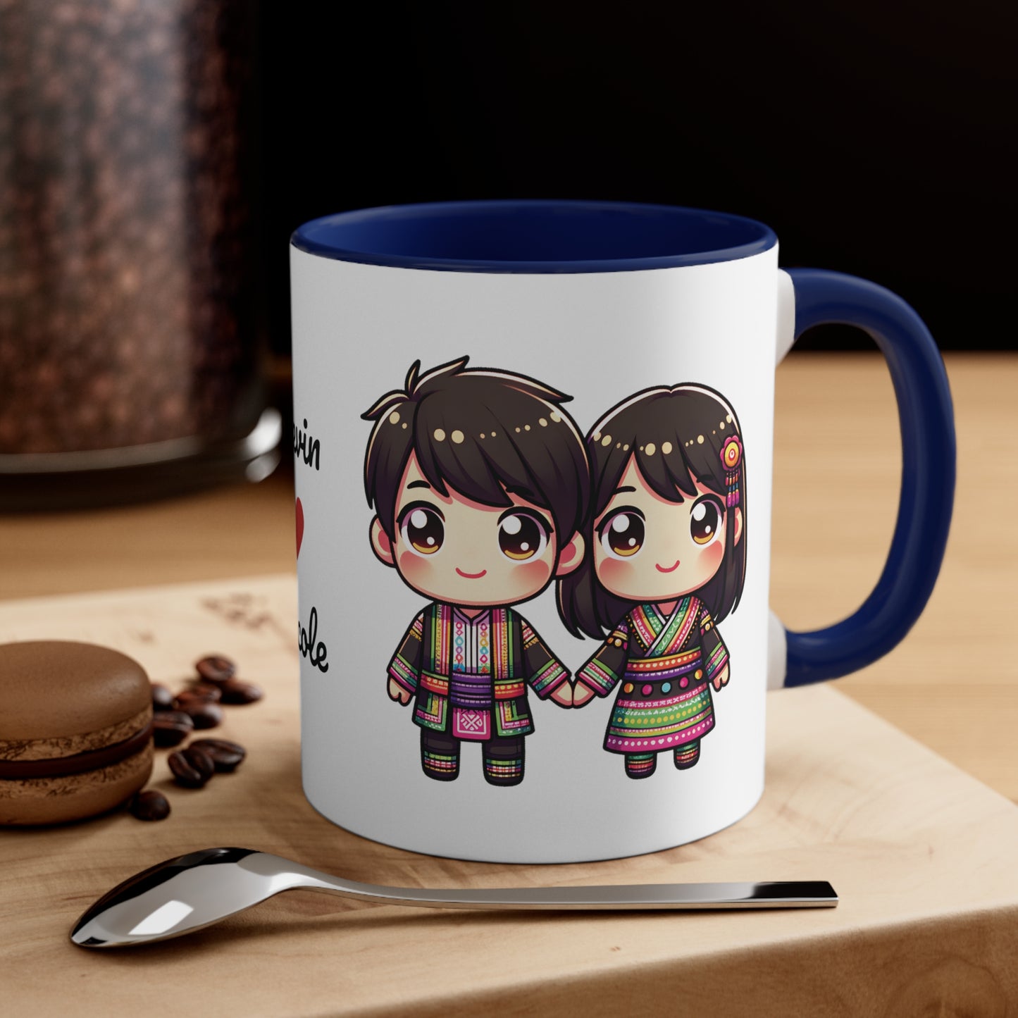 Hmong Couple Colorful Collection 4 Personalized Cute - Custom Accent Coffee Mug, 11oz