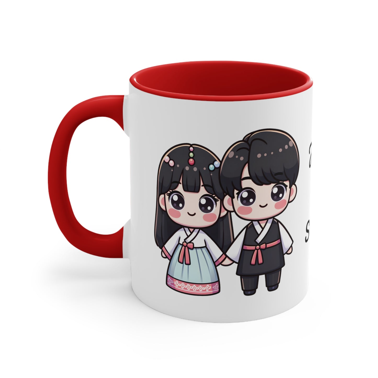 Korean Couple in Korean Clothes Collection 7 Personalized Cute - Custom Accent Coffee Mug, 11oz