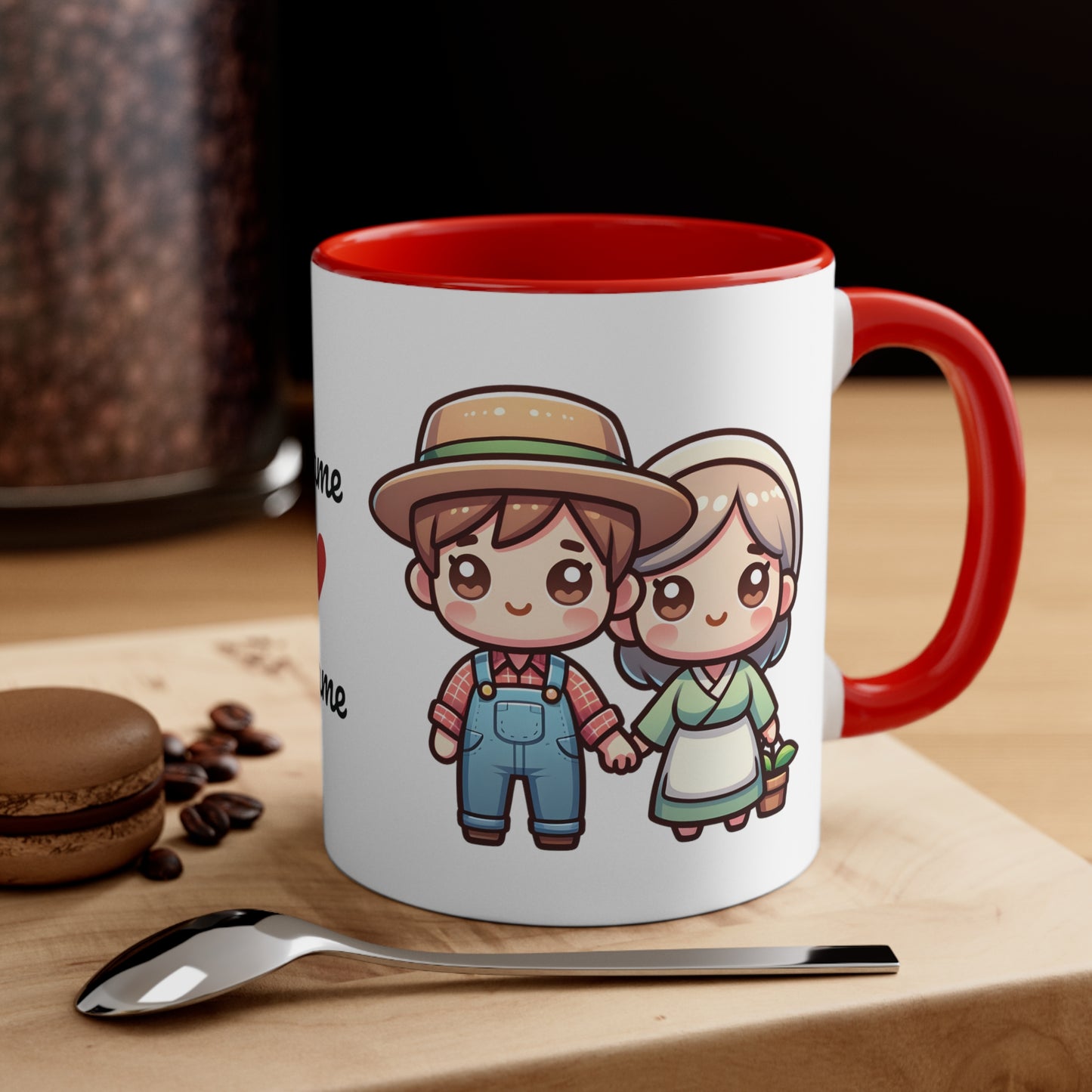 Farmer Couple Collection 7 Personalized Cute - Custom Accent Coffee Mug, 11oz