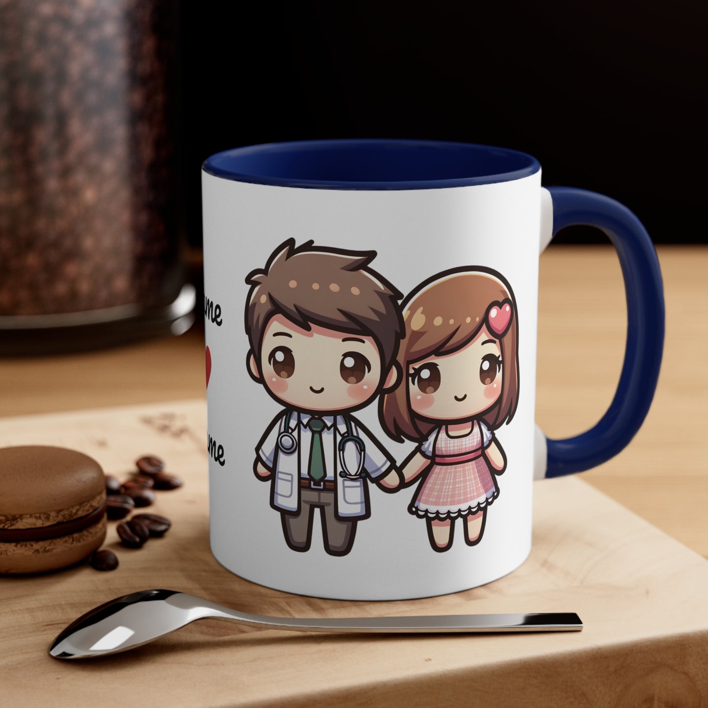 Doctor Couple Collection 1 Personalized Cute - Custom Accent Coffee Mug, 11oz