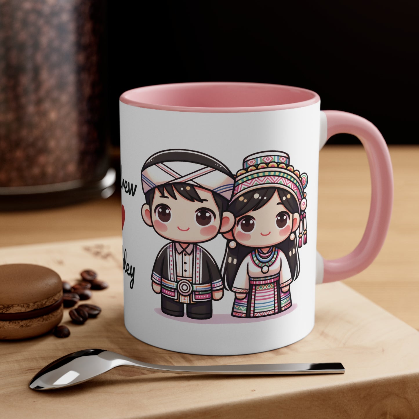 Hmong Couple Colorful Collection 3 Personalized Cute - Custom Accent Coffee Mug, 11oz