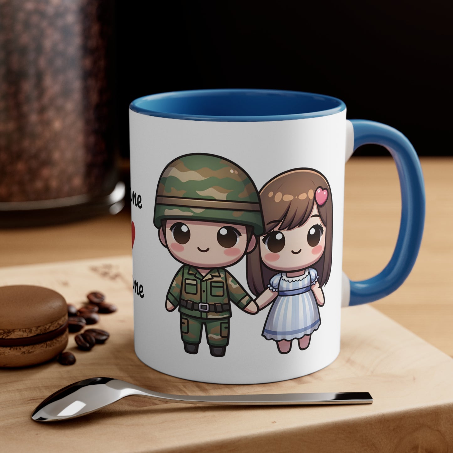 Army Couple Collection 2 Personalized Cute - Custom Accent Coffee Mug, 11oz