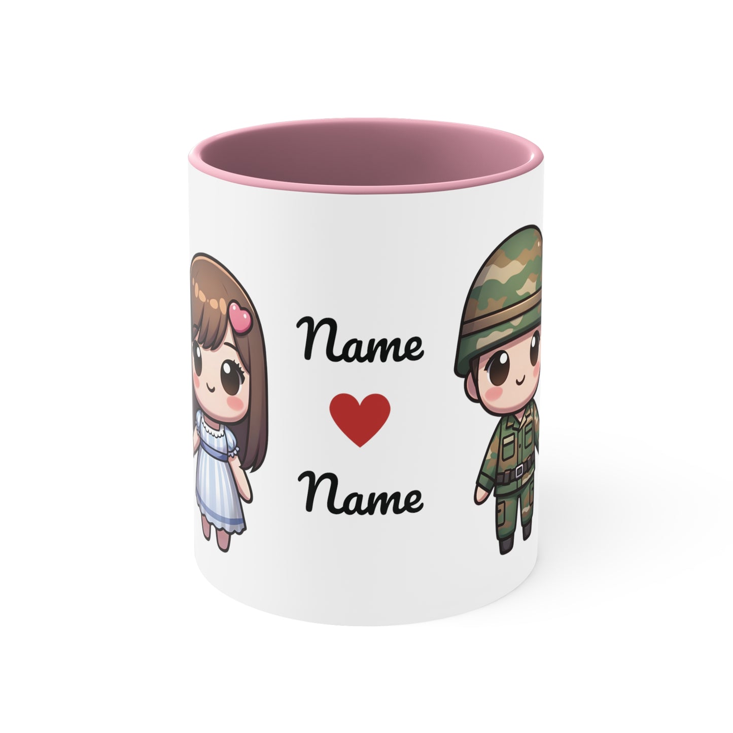 Army Couple Collection 2 Personalized Cute - Custom Accent Coffee Mug, 11oz