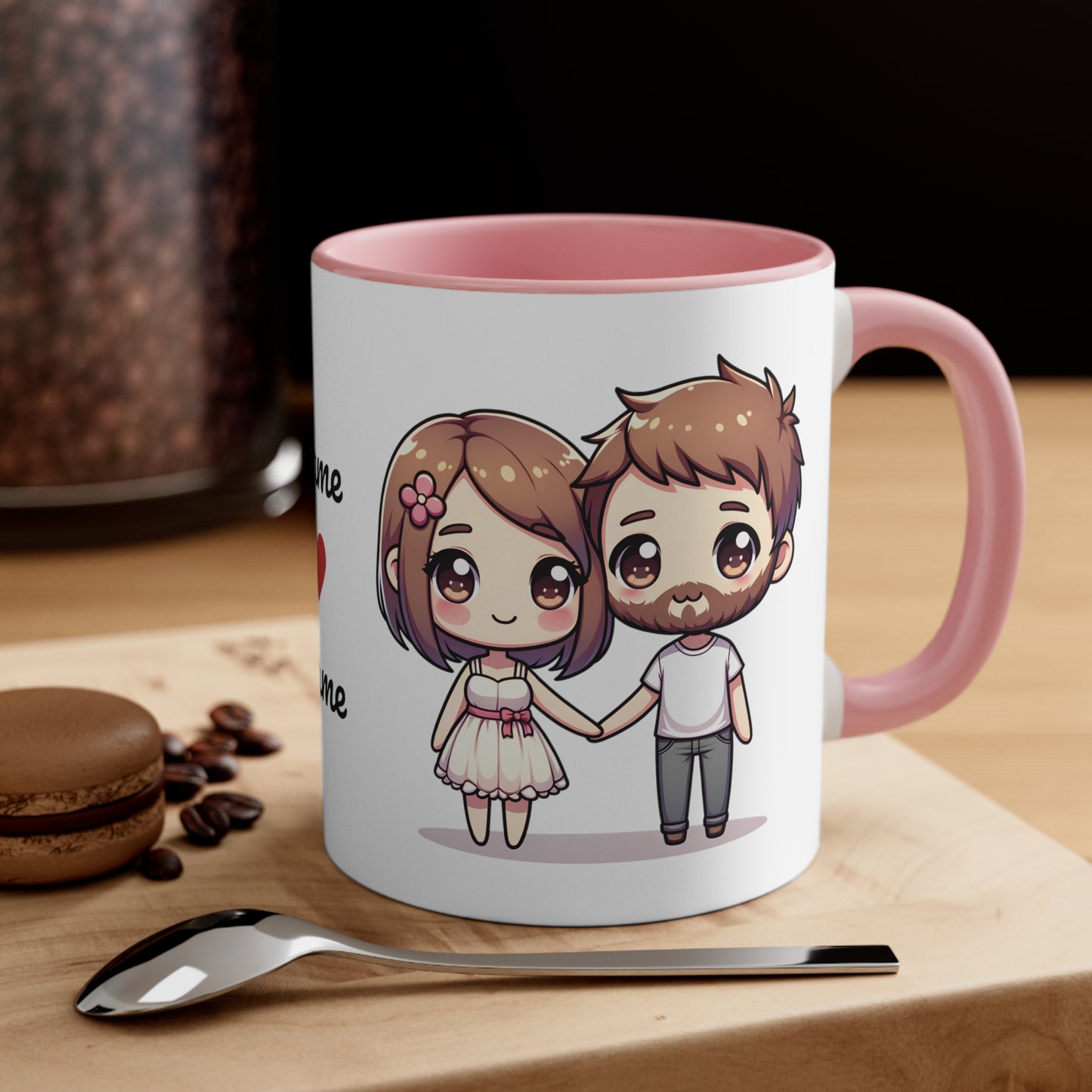 Beardman Couple Collection 5 Personalized Cute - Custom Accent Coffee Mug, 11oz