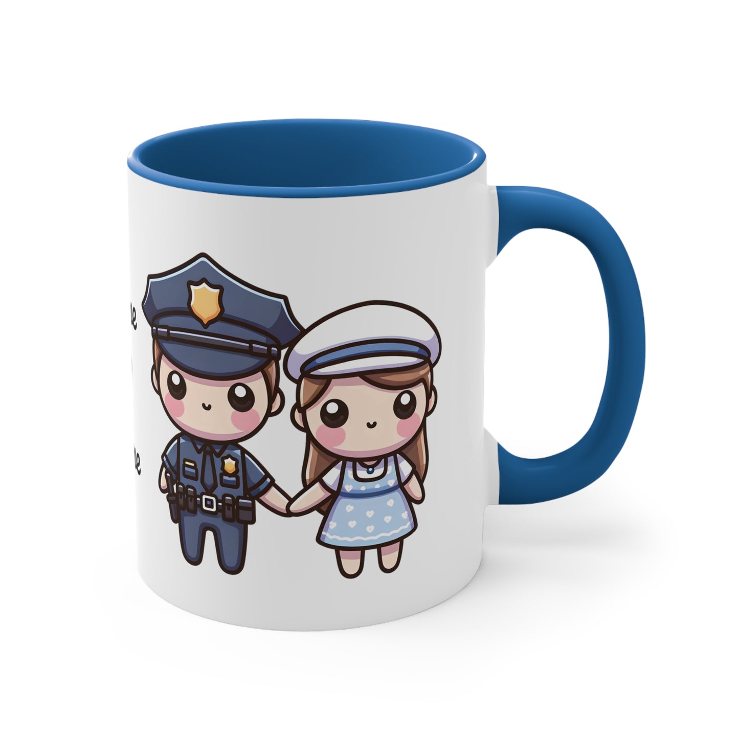 Policeman Couple Collection 3 Personalized Cute - Custom Accent Coffee Mug, 11oz