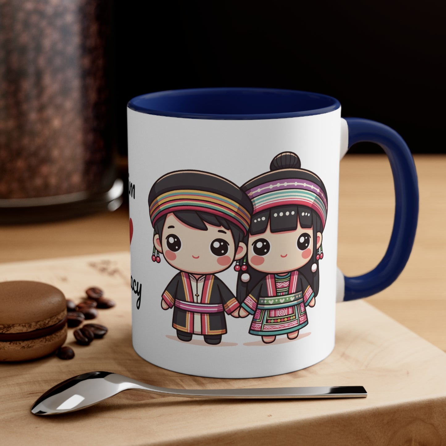 Hmong Couple Colorful Collection 1 Personalized Cute - Custom Accent Coffee Mug, 11oz