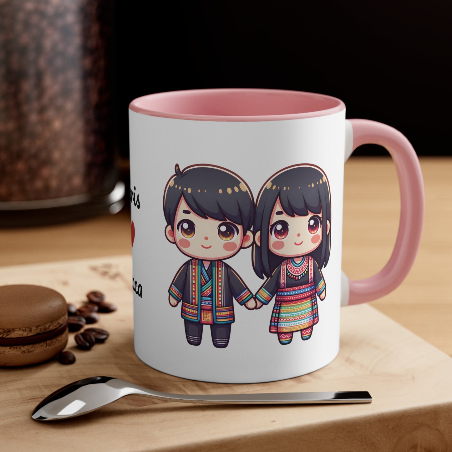 Hmong Couple Colorful Collection 2 Personalized Cute - Custom Accent Coffee Mug, 11oz