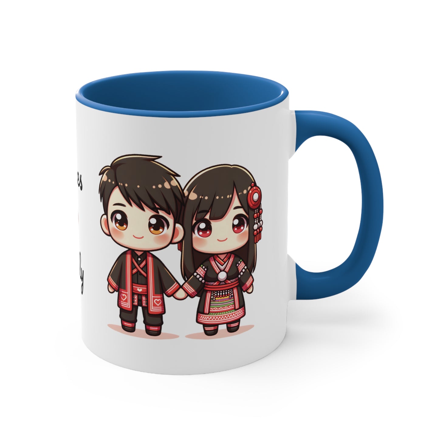 Hmong Couple Red Collection 6 Personalized Cute - Custom Accent Coffee Mug, 11oz