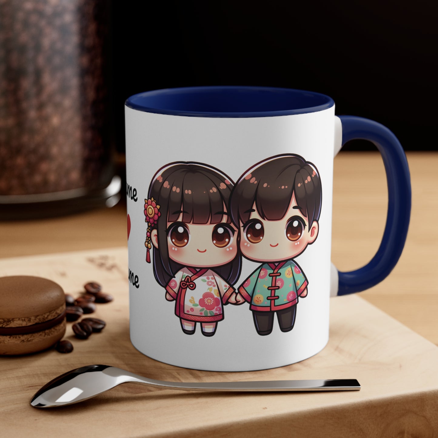 Chinese Couple in Chinese Clothes Collection 12 Personalized Cute - Custom Accent Coffee Mug, 11oz