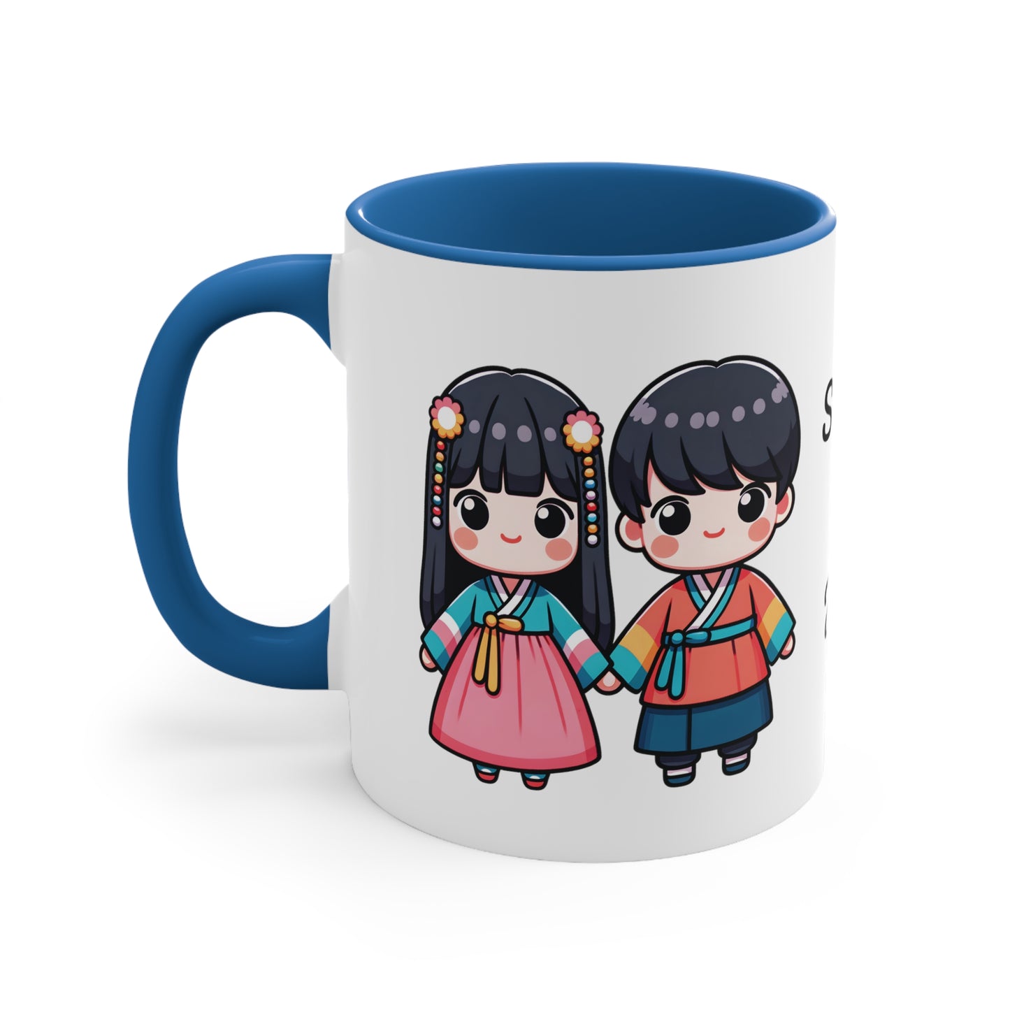 Korean Couple in Korean Clothes Collection 10 Personalized Cute - Custom Accent Coffee Mug, 11oz