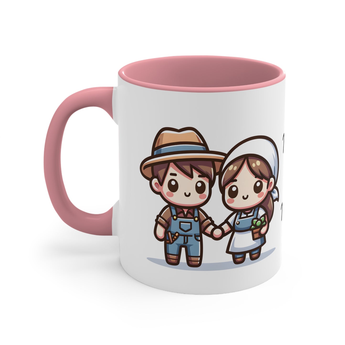 Farmer Couple Collection 5 Personalized Cute - Custom Accent Coffee Mug, 11oz