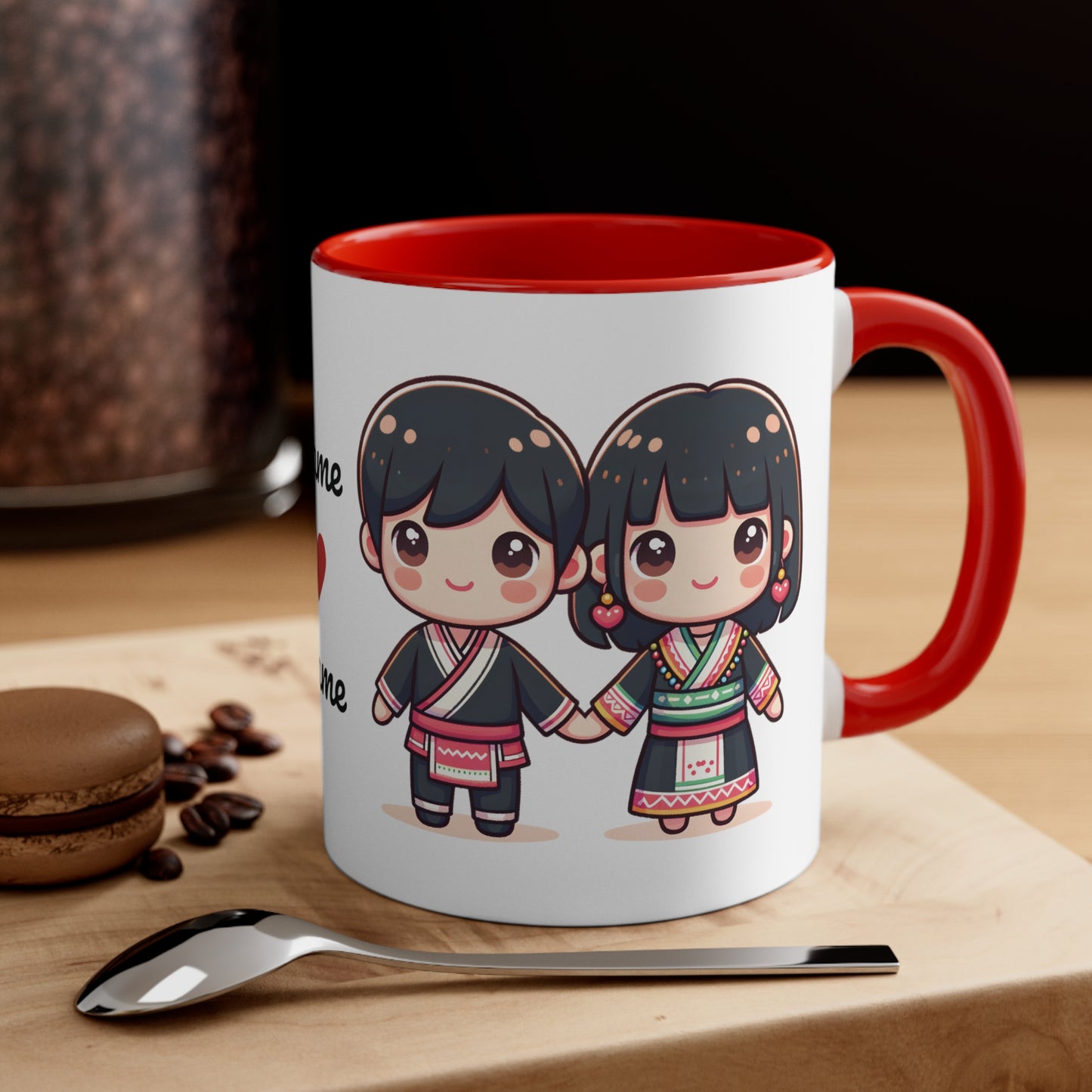 Hmong Couple Traditional Hmong Clothes Collection 1 Personalized Cute - Custom Accent Coffee Mug, 11oz