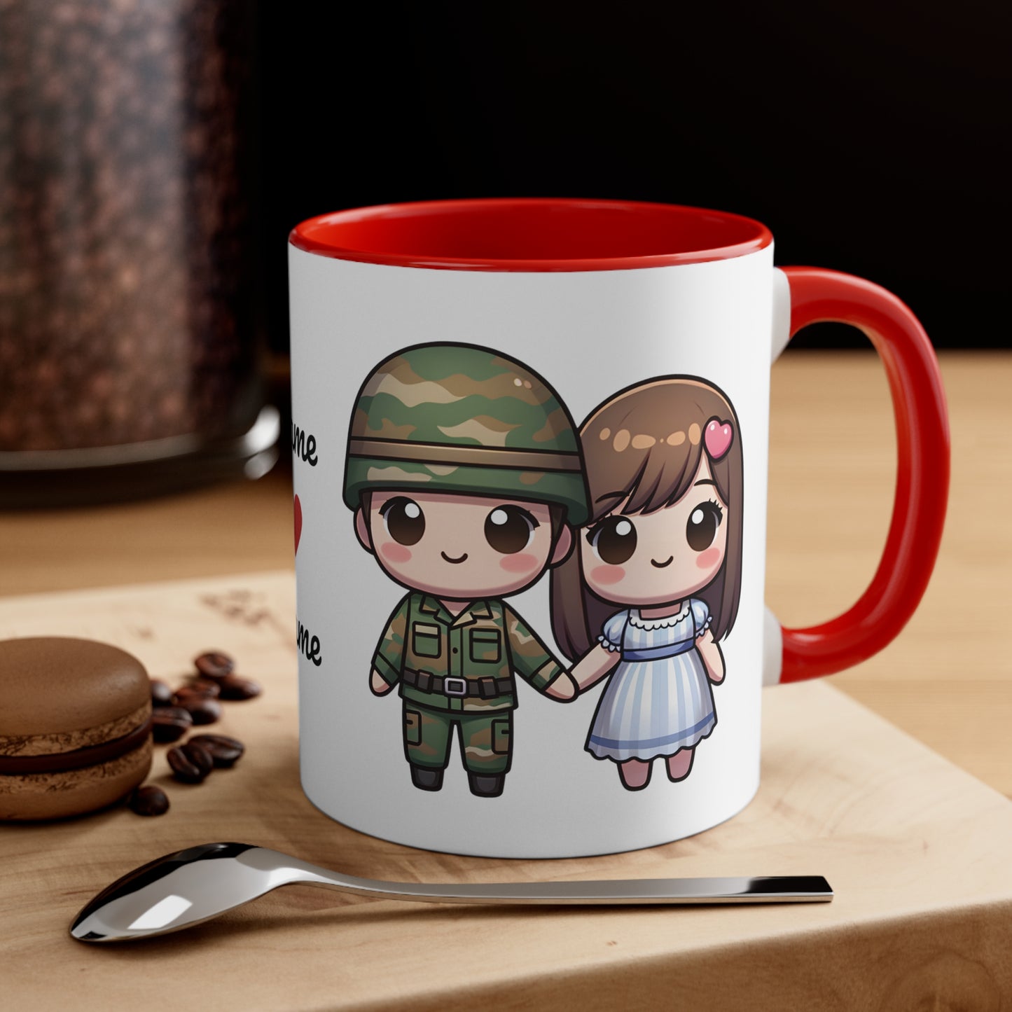 Army Couple Collection 2 Personalized Cute - Custom Accent Coffee Mug, 11oz