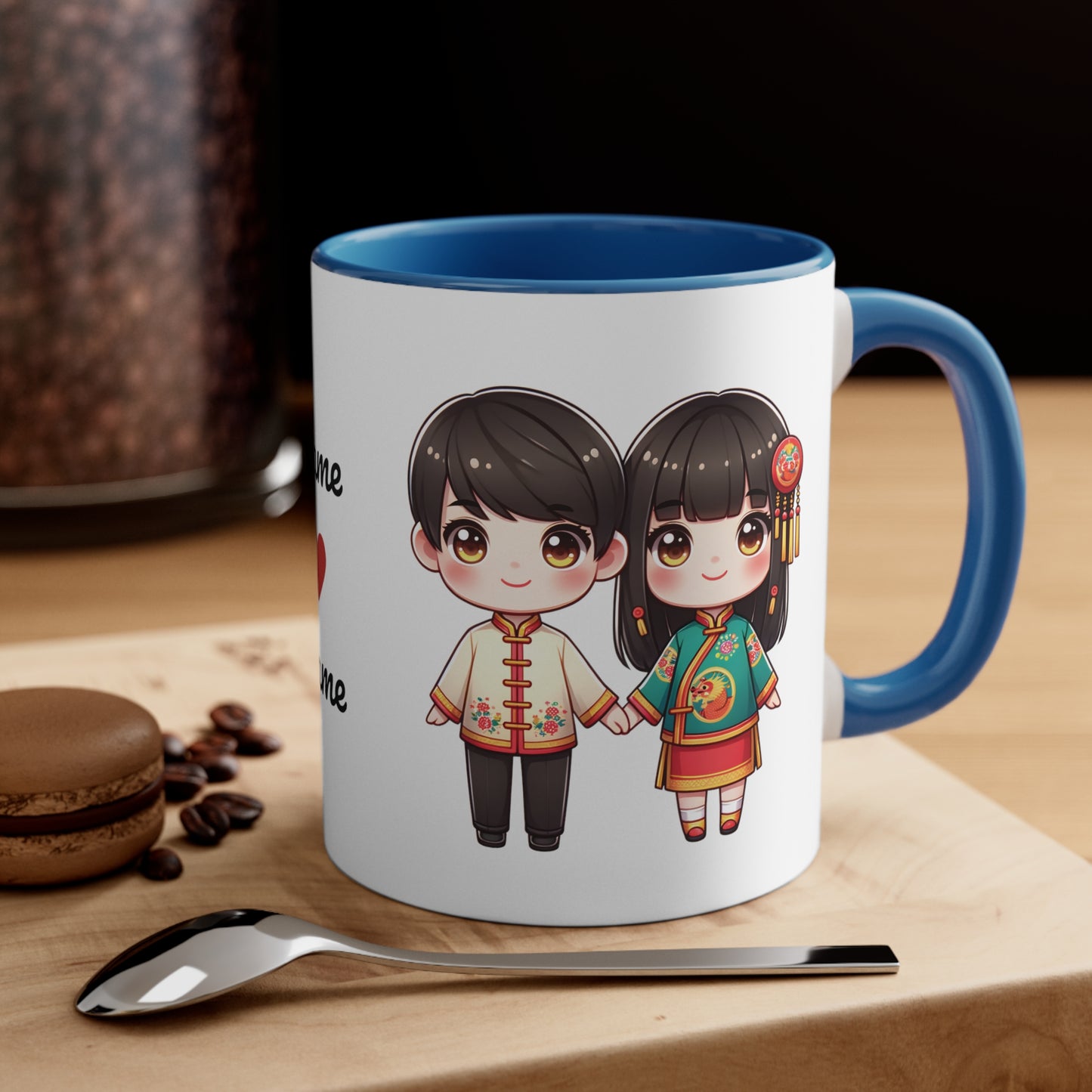 Chinese Couple in Chinese Clothes Collection 14 Personalized Cute - Custom Accent Coffee Mug, 11oz