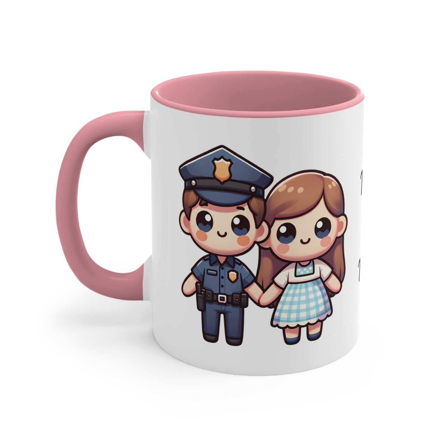 Policeman Couple Collection 1 Personalized Cute - Custom Accent Coffee Mug, 11oz