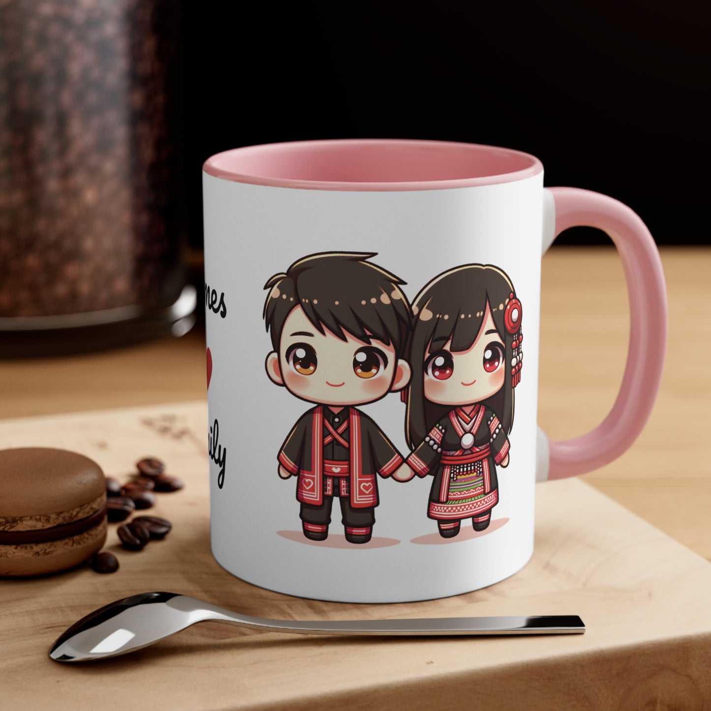 Hmong Couple Red Collection 6 Personalized Cute - Custom Accent Coffee Mug, 11oz