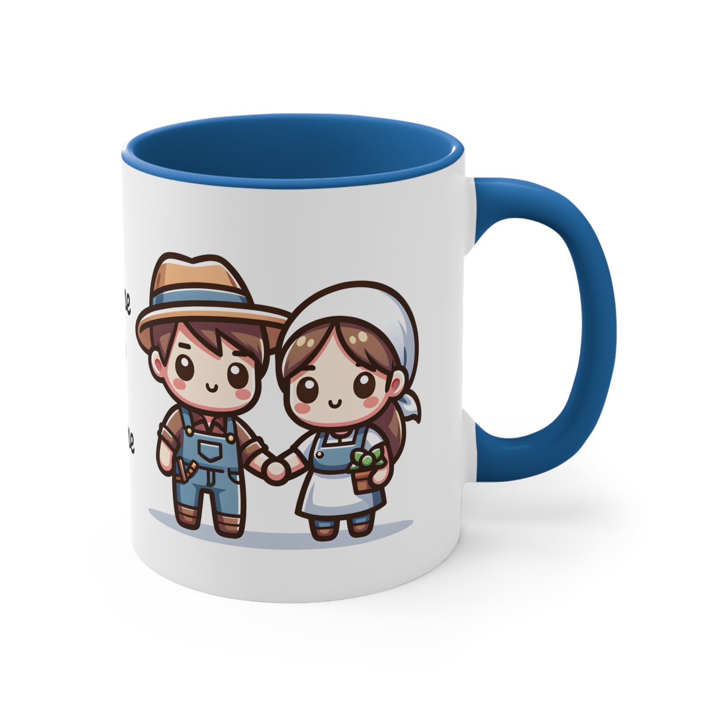 Farmer Couple Collection 5 Personalized Cute - Custom Accent Coffee Mug, 11oz