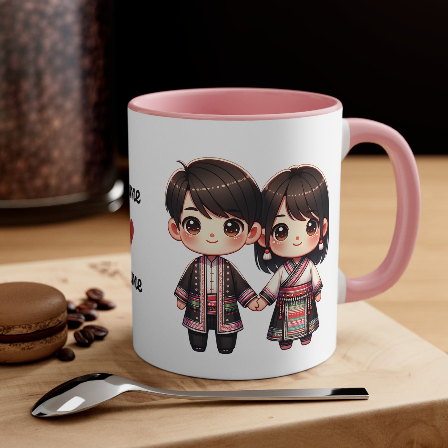 Hmong Couple Traditional Hmong Clothes Collection 7 Personalized Cute - Custom Accent Coffee Mug, 11oz