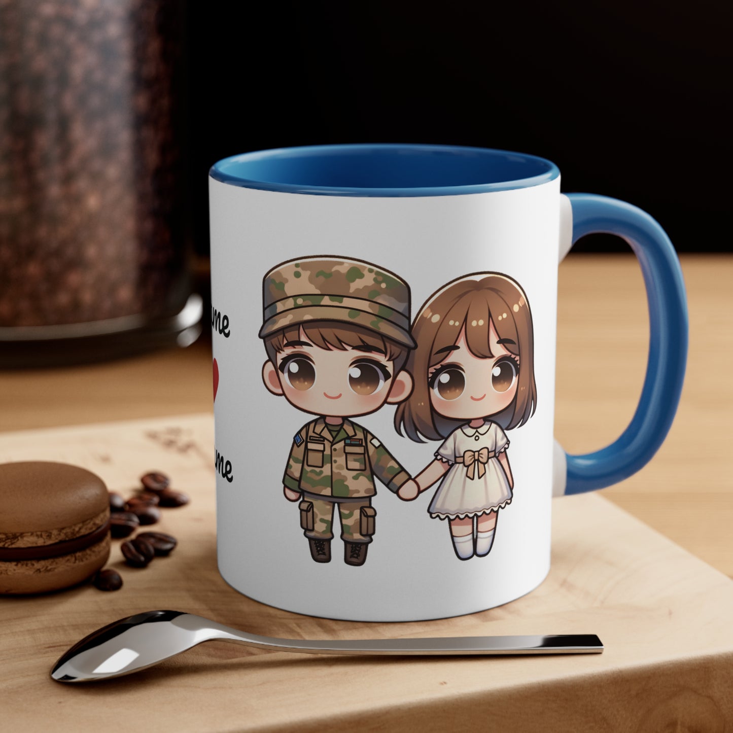 Army Couple Collection 1 Personalized Cute - Custom Accent Coffee Mug, 11oz