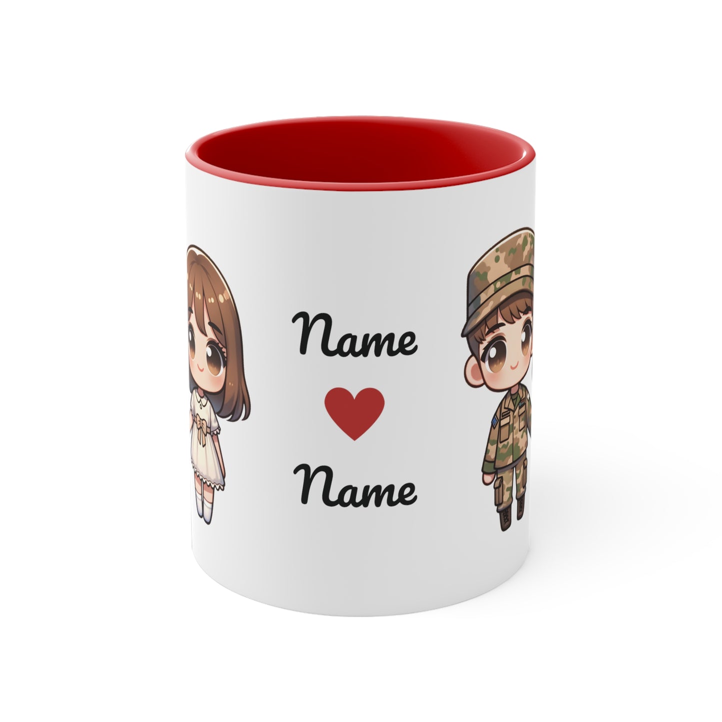 Army Couple Collection 1 Personalized Cute - Custom Accent Coffee Mug, 11oz