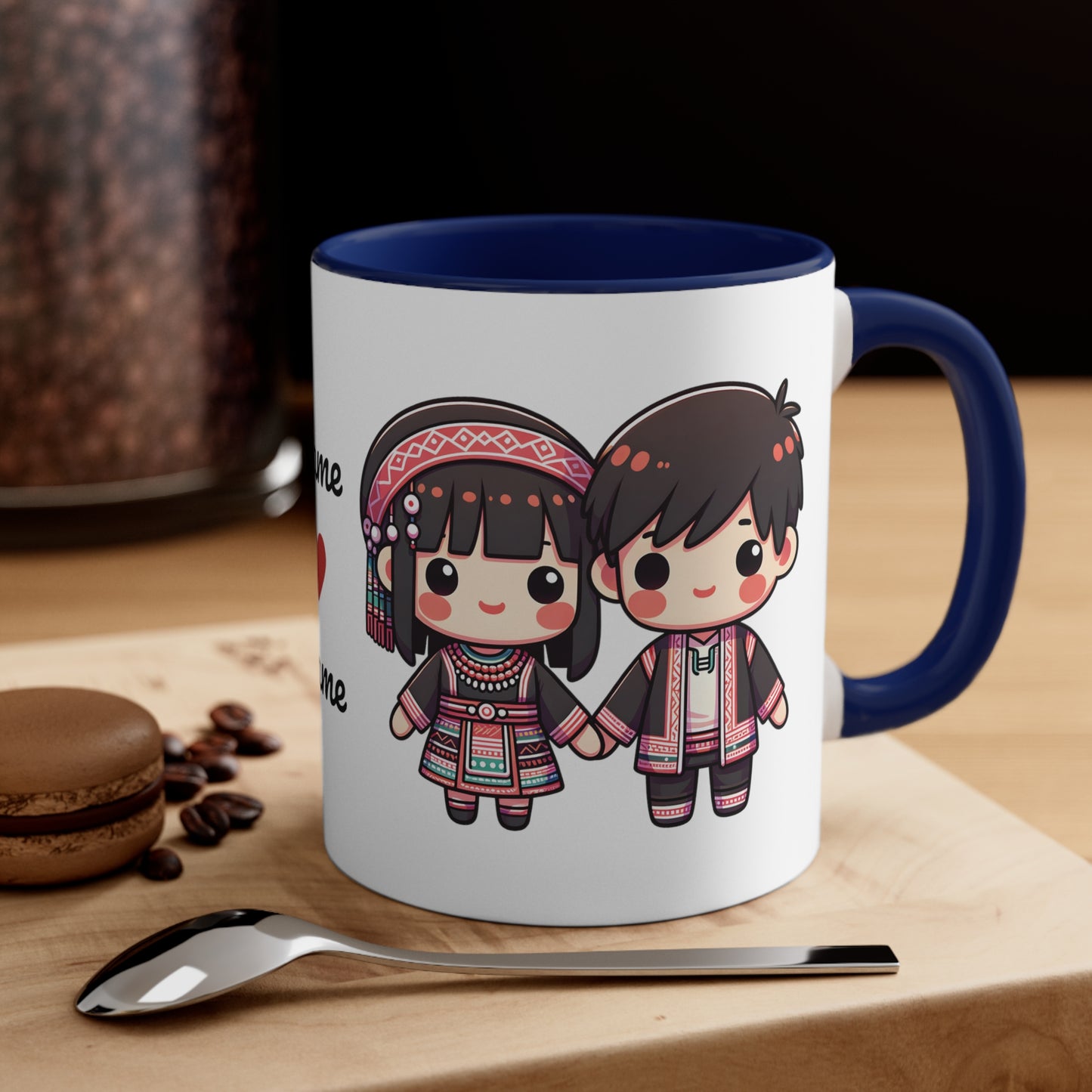 Hmong Couple Traditional Hmong Clothes Collection 4 Personalized Cute - Custom Accent Coffee Mug, 11oz