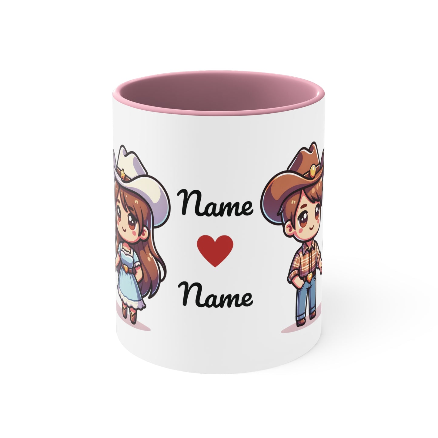 Cowboy Couple Collection 1 Personalized Cute - Custom Accent Coffee Mug, 11oz