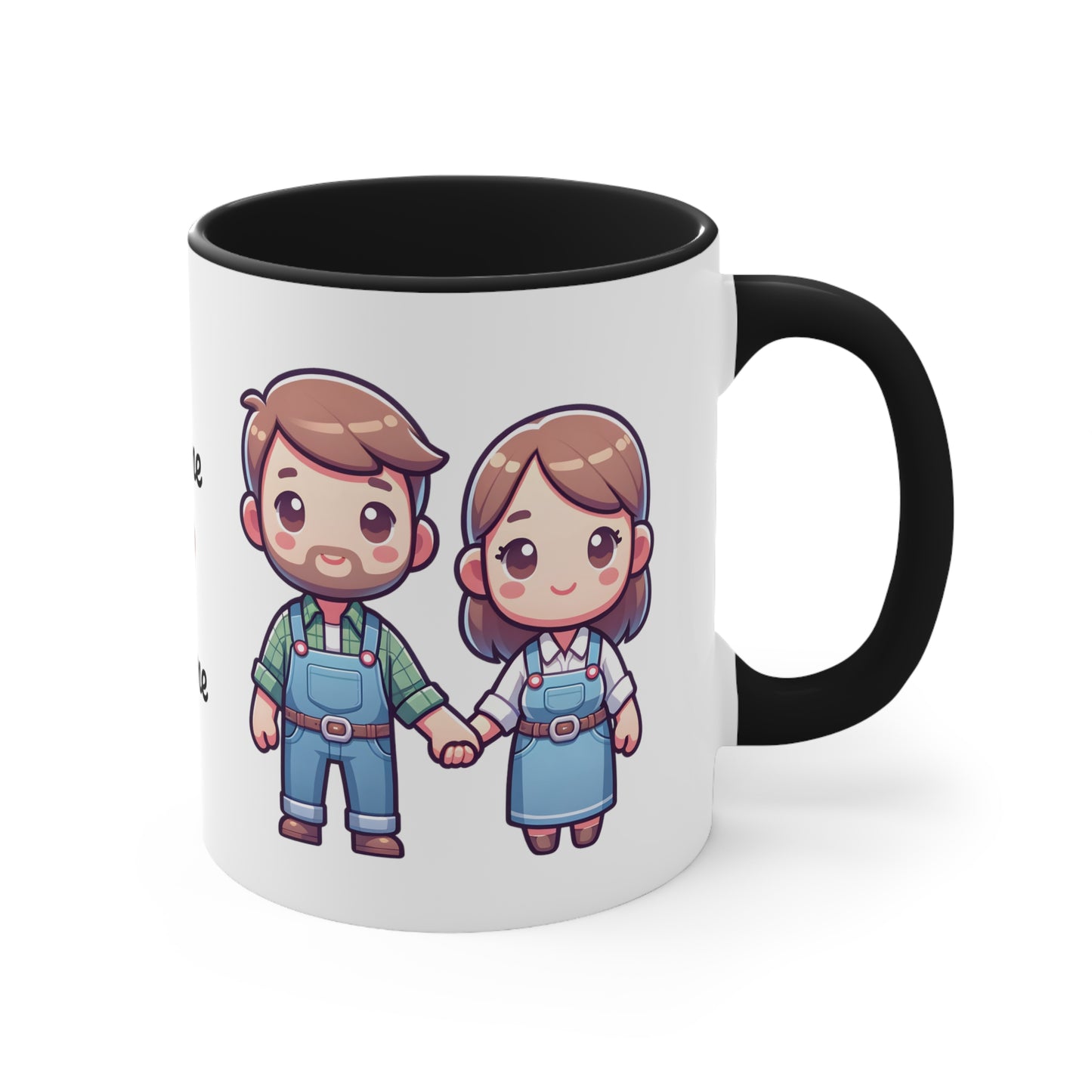 Farmer Couple Collection 1 Personalized Cute - Custom Accent Coffee Mug, 11oz