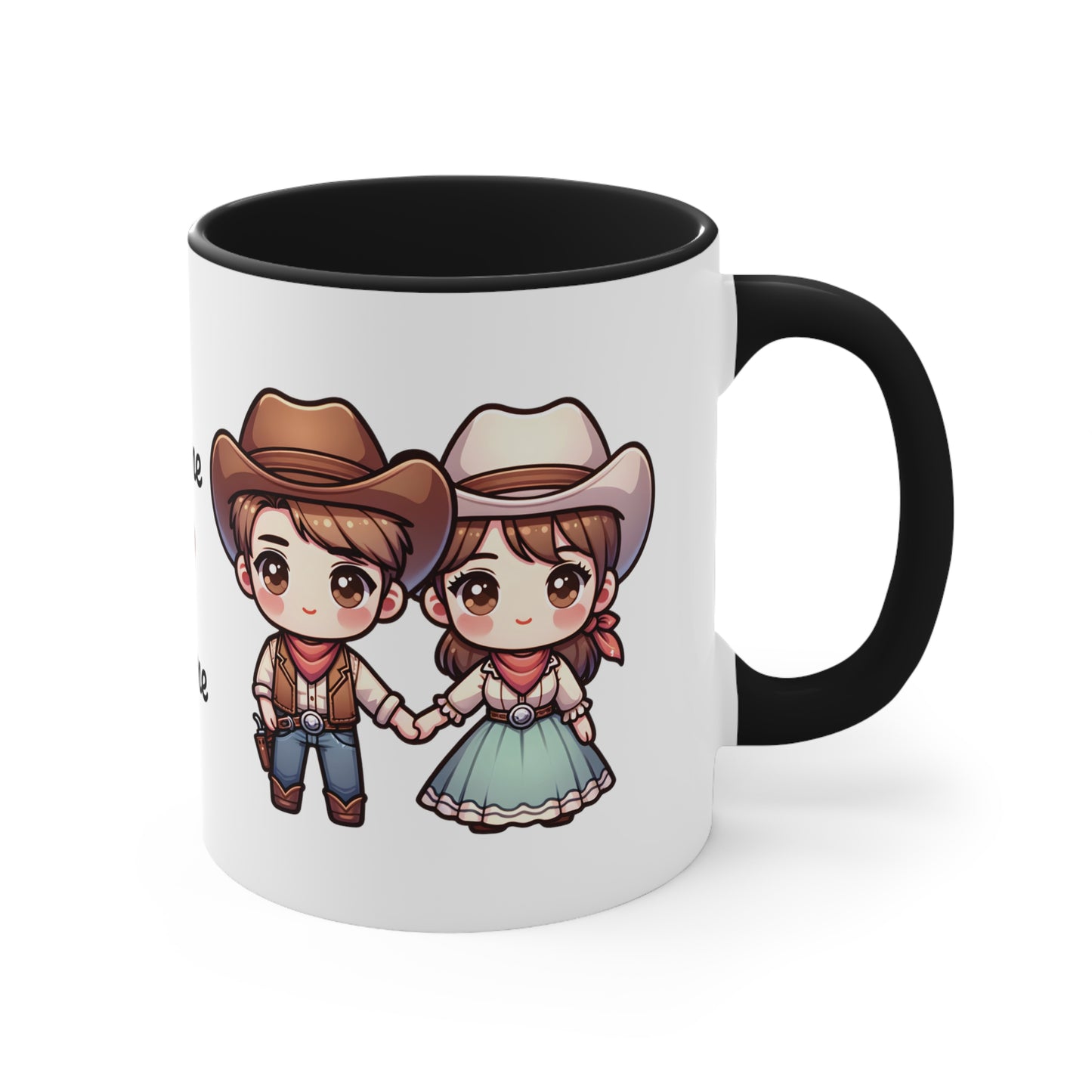 Cowboy Couple Collection 6 Personalized Cute - Custom Accent Coffee Mug, 11oz