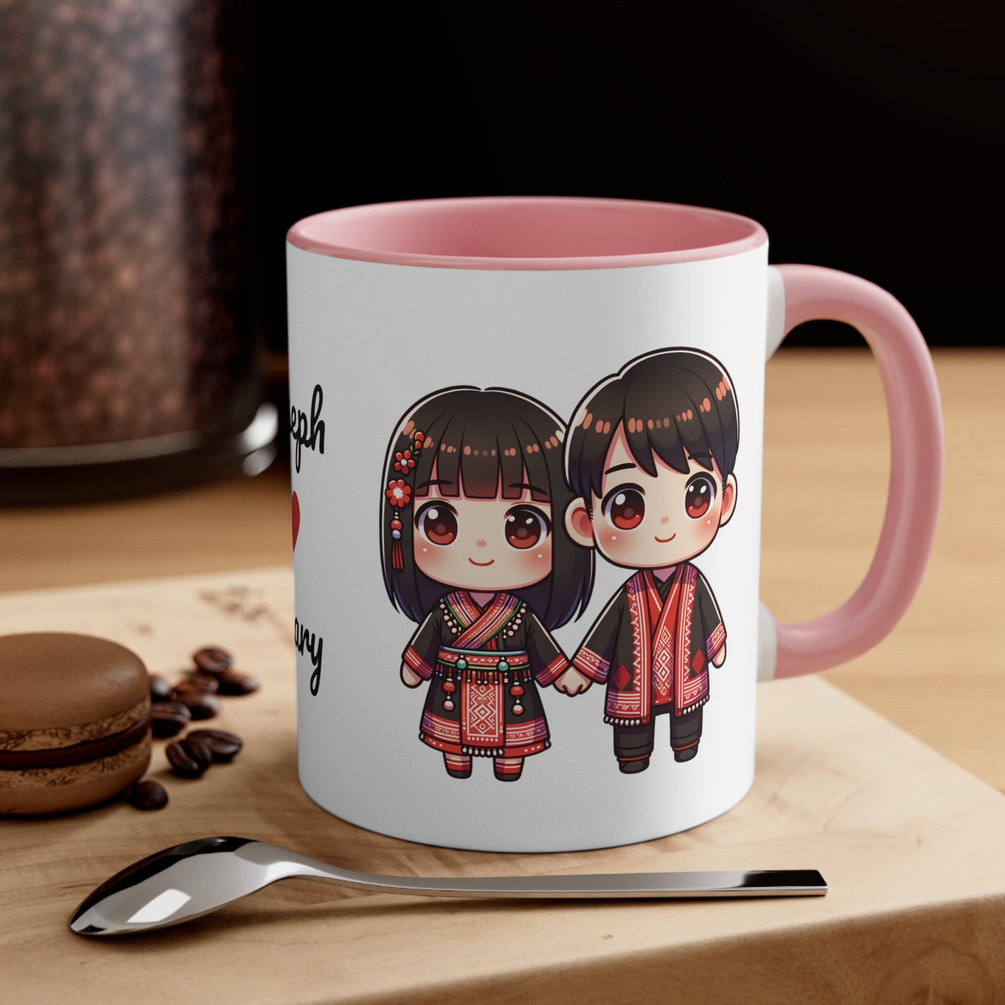 Hmong Couple Red Collection 4 Personalized Cute - Custom Accent Coffee Mug, 11oz