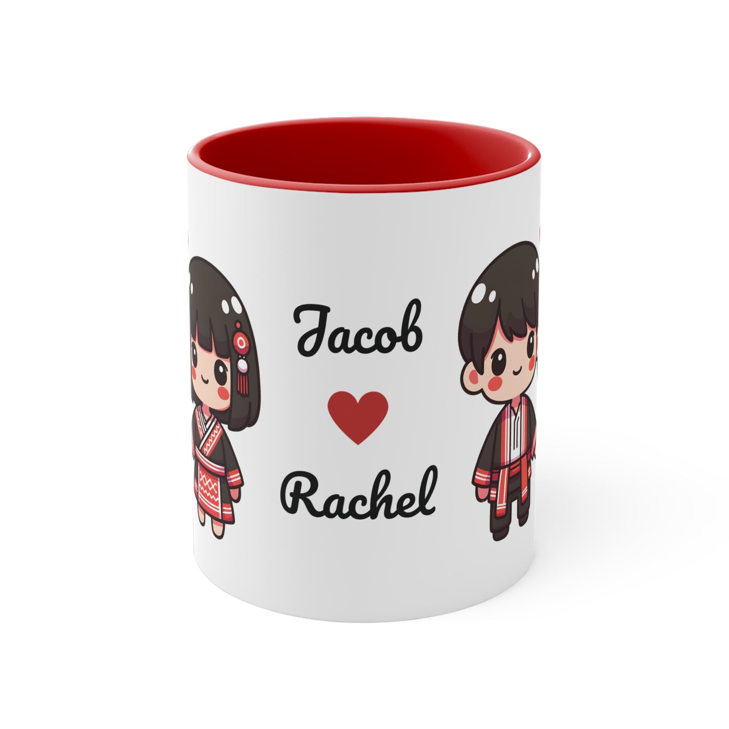 Hmong Couple Red Collection 5 Personalized Cute - Custom Accent Coffee Mug, 11oz