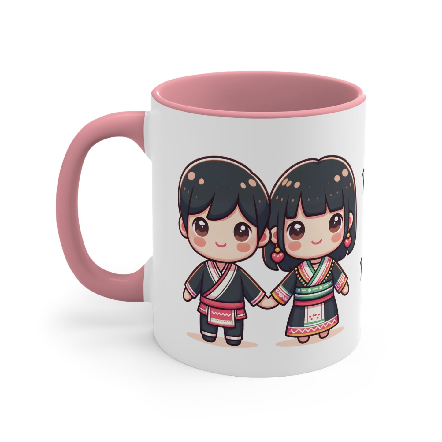 Hmong Couple Traditional Hmong Clothes Collection 1 Personalized Cute - Custom Accent Coffee Mug, 11oz