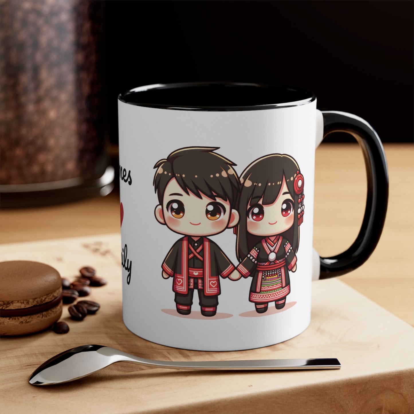 Hmong Couple Red Collection 6 Personalized Cute - Custom Accent Coffee Mug, 11oz