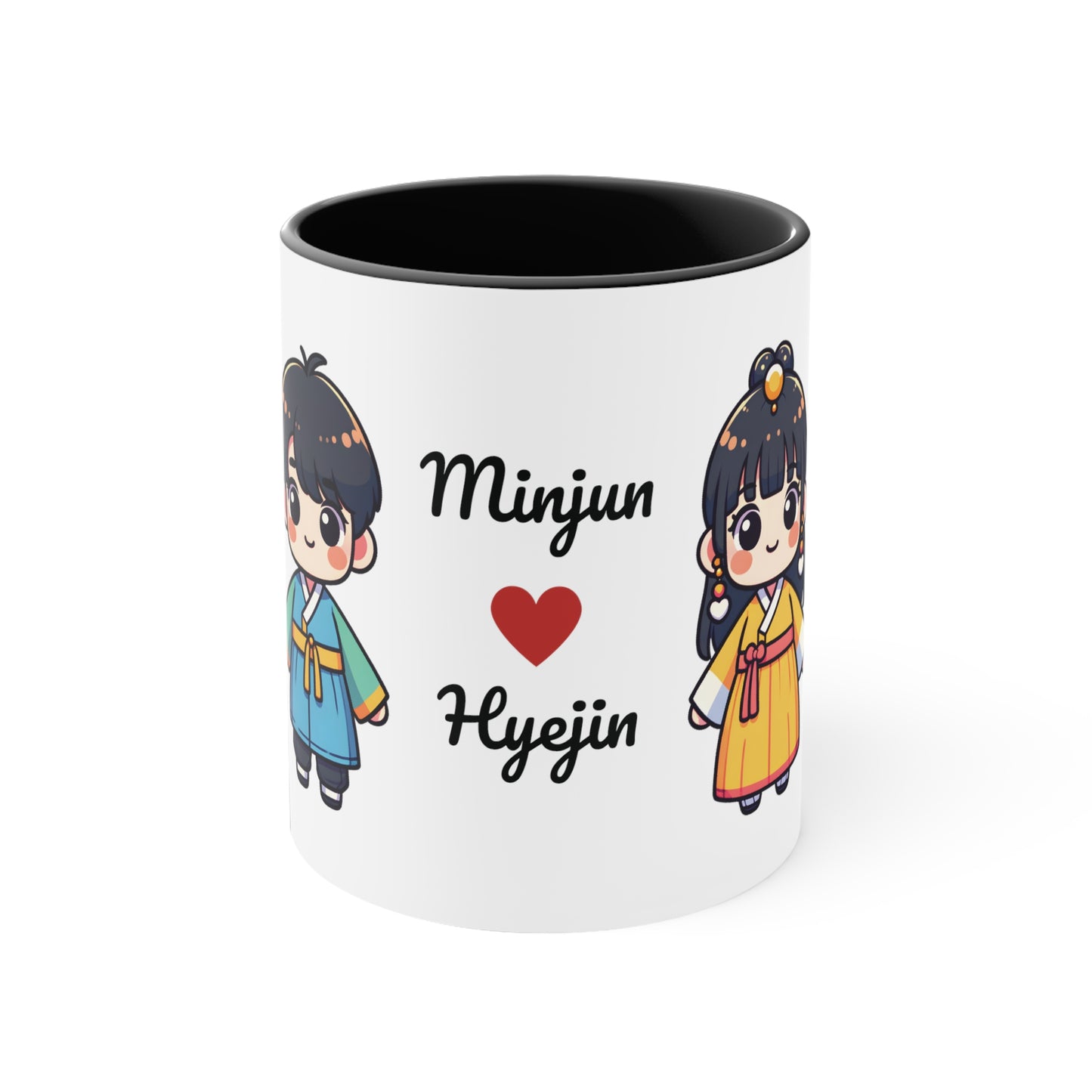 Korean Couple in Korean Clothes Collection 5 Personalized Cute - Custom Accent Coffee Mug, 11oz