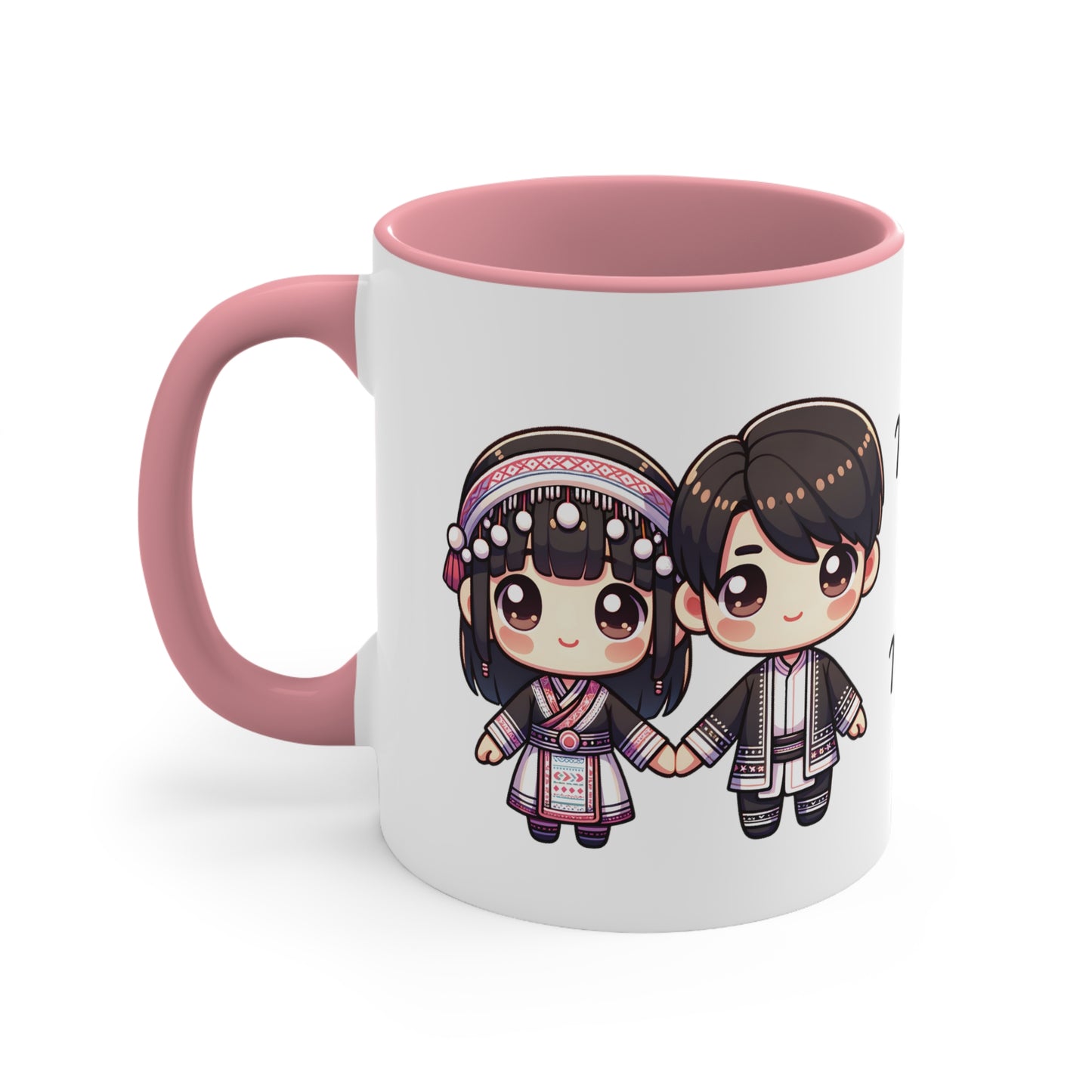 Hmong Couple Traditional Hmong Clothes Collection 2 Personalized Cute - Custom Accent Coffee Mug, 11oz