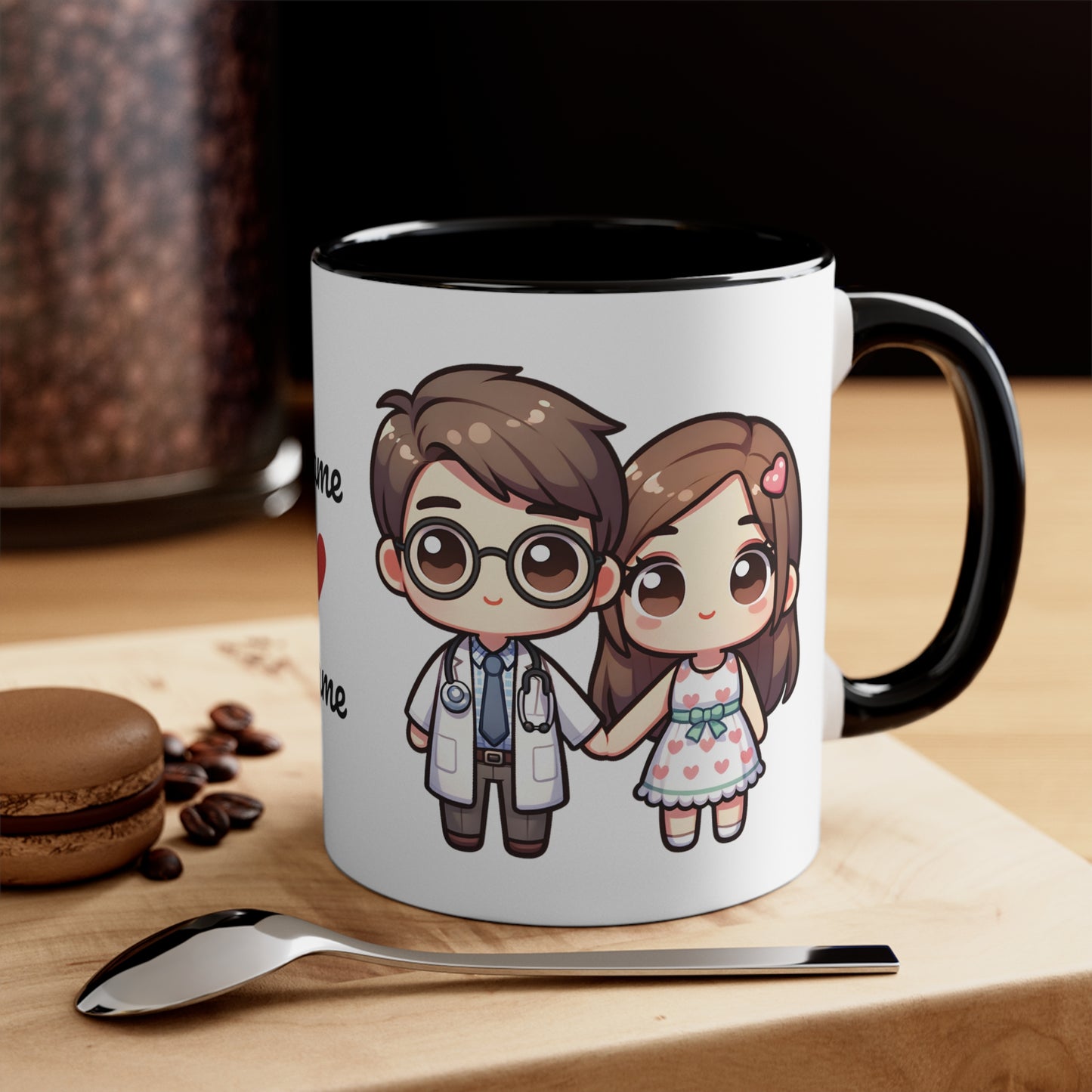 Doctor Couple Collection 2 Personalized Cute - Custom Accent Coffee Mug, 11oz