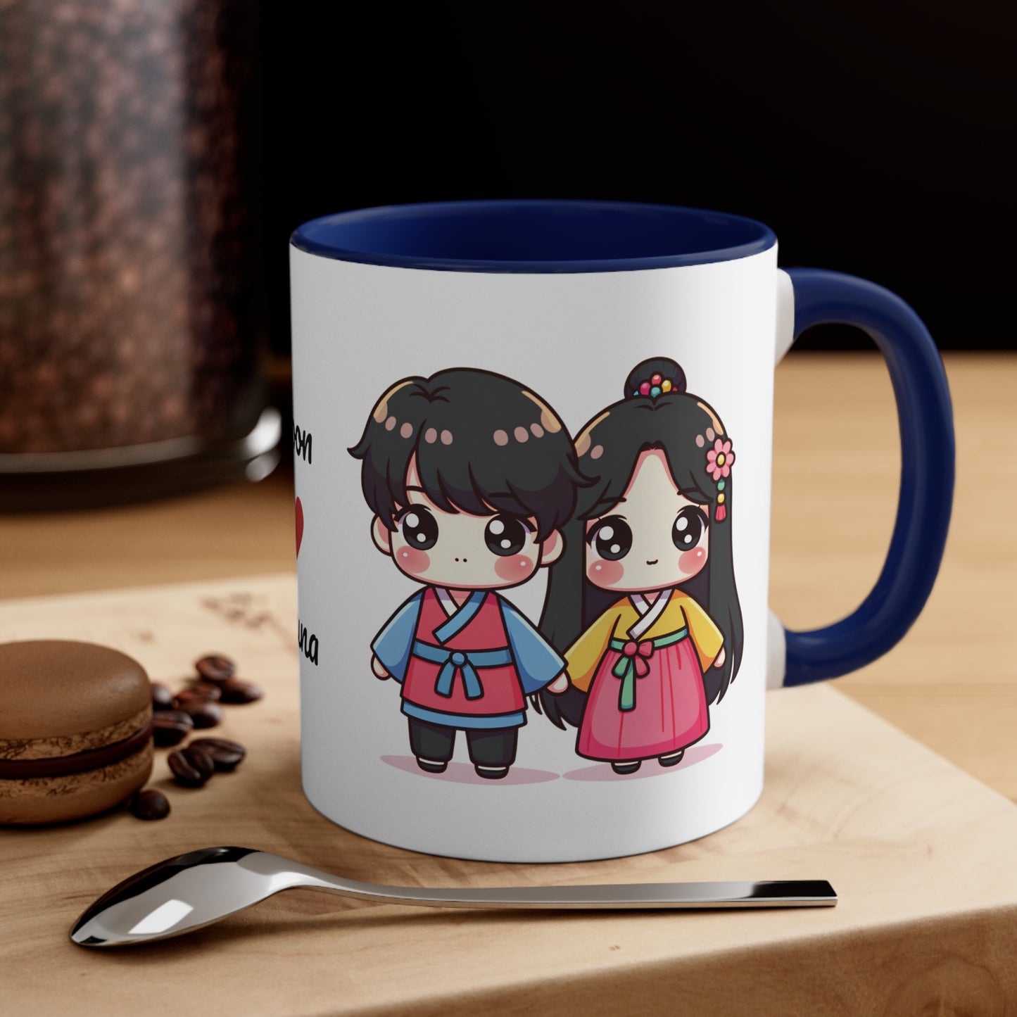 Korean Couple in Korean Clothes Collection 3 Personalized Cute - Custom Accent Coffee Mug, 11oz