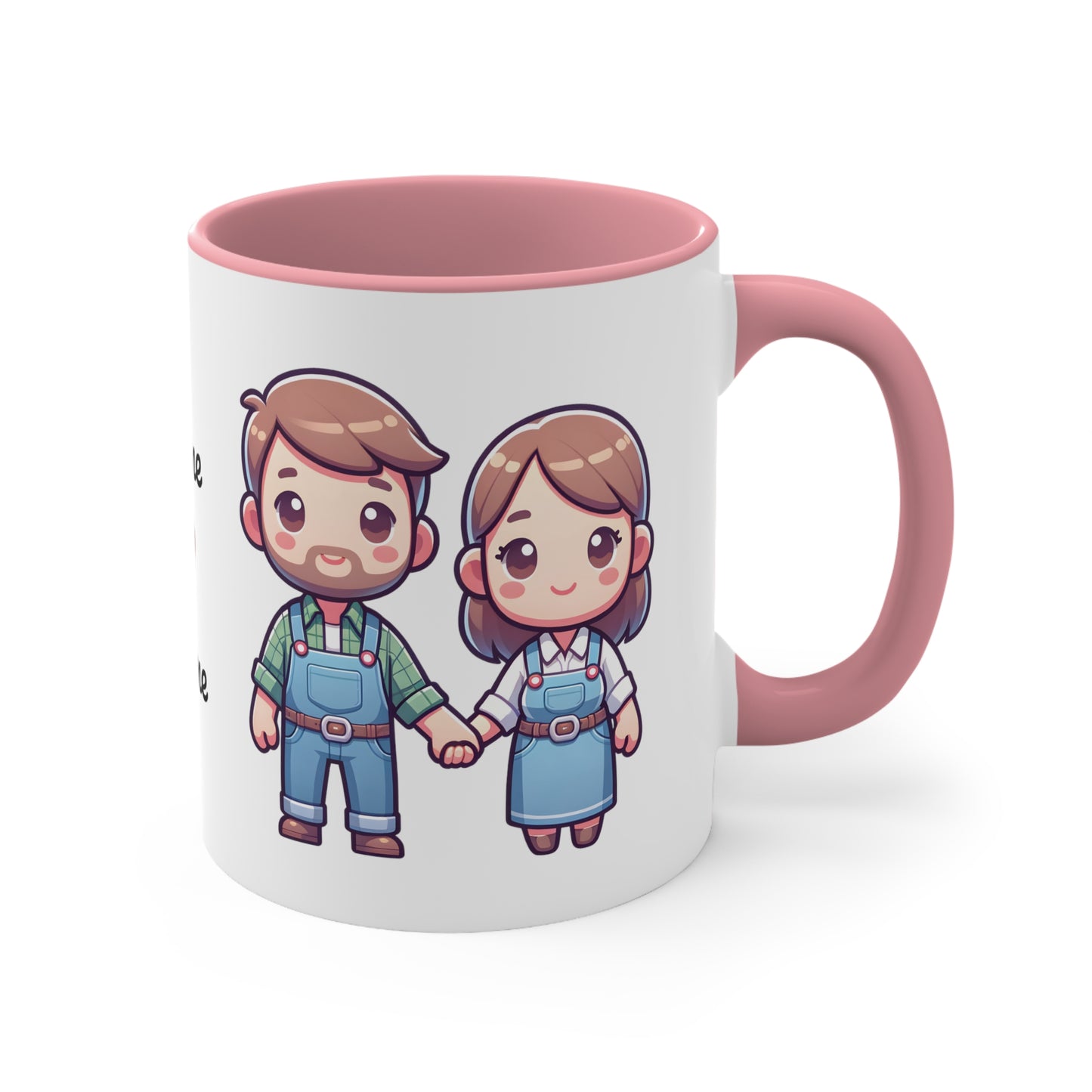 Farmer Couple Collection 1 Personalized Cute - Custom Accent Coffee Mug, 11oz