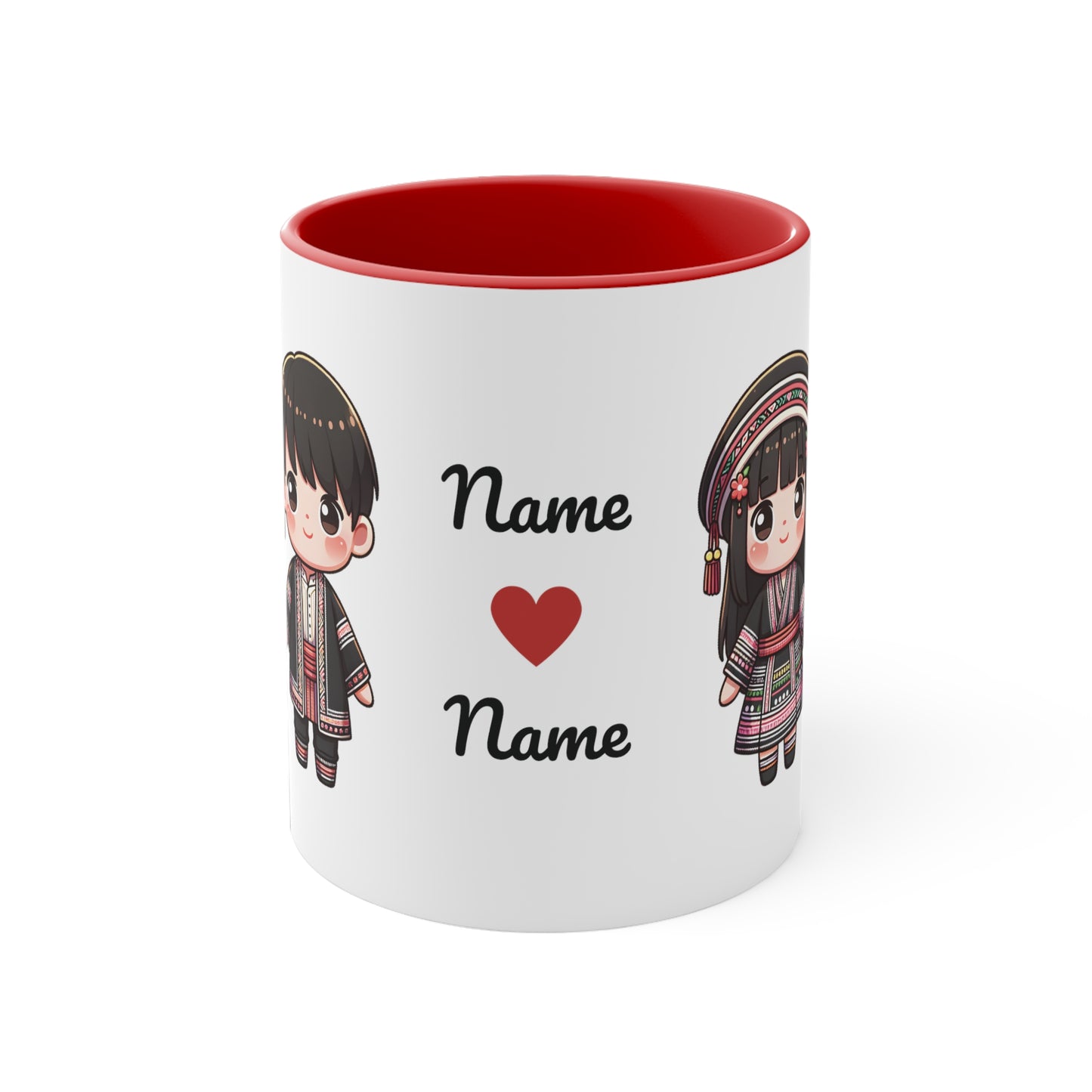 Hmong Couple Traditional Hmong Clothes Collection 3 Personalized Cute - Custom Accent Coffee Mug, 11oz