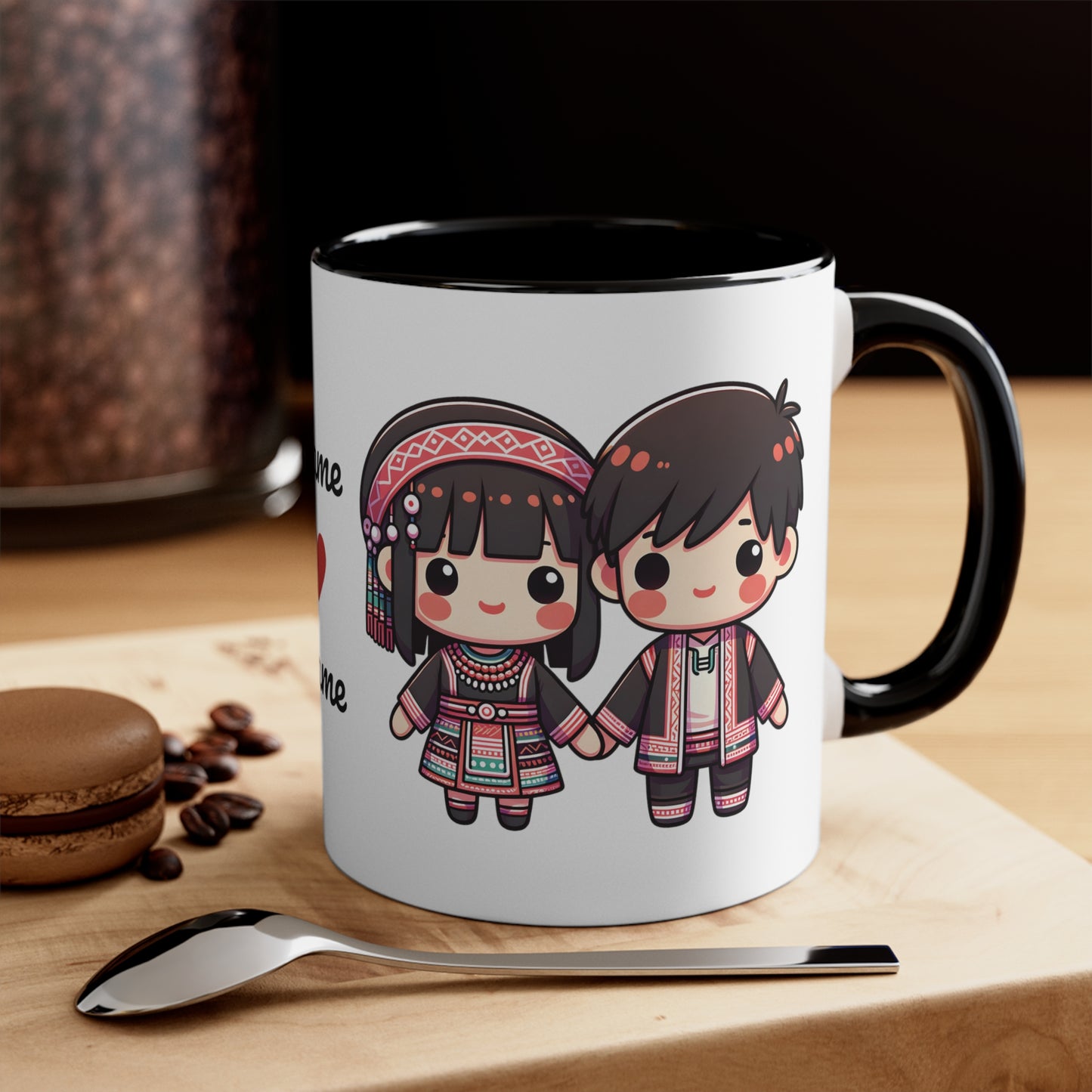 Hmong Couple Traditional Hmong Clothes Collection 4 Personalized Cute - Custom Accent Coffee Mug, 11oz