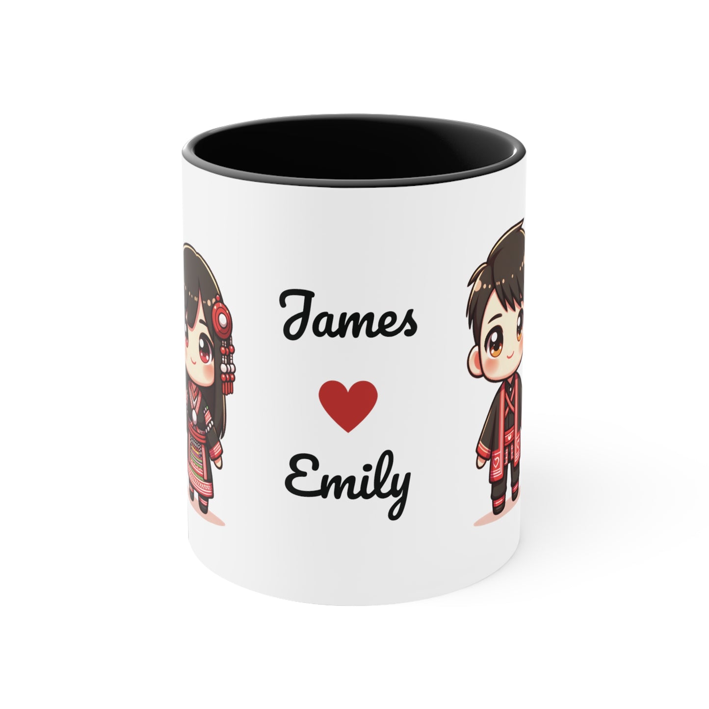 Hmong Couple Red Collection 6 Personalized Cute - Custom Accent Coffee Mug, 11oz