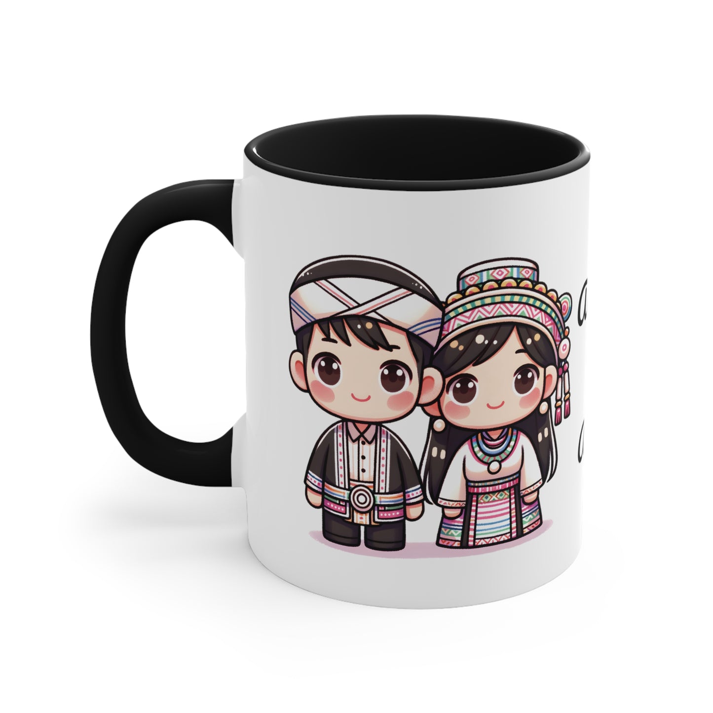 Hmong Couple Colorful Collection 3 Personalized Cute - Custom Accent Coffee Mug, 11oz