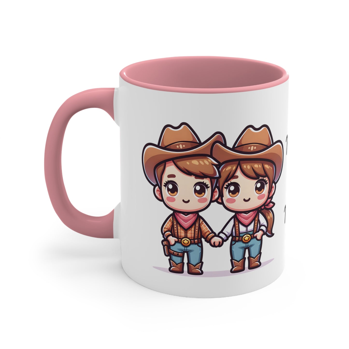 Cowboy Couple Collection 2 Personalized Cute - Custom Accent Coffee Mug, 11oz