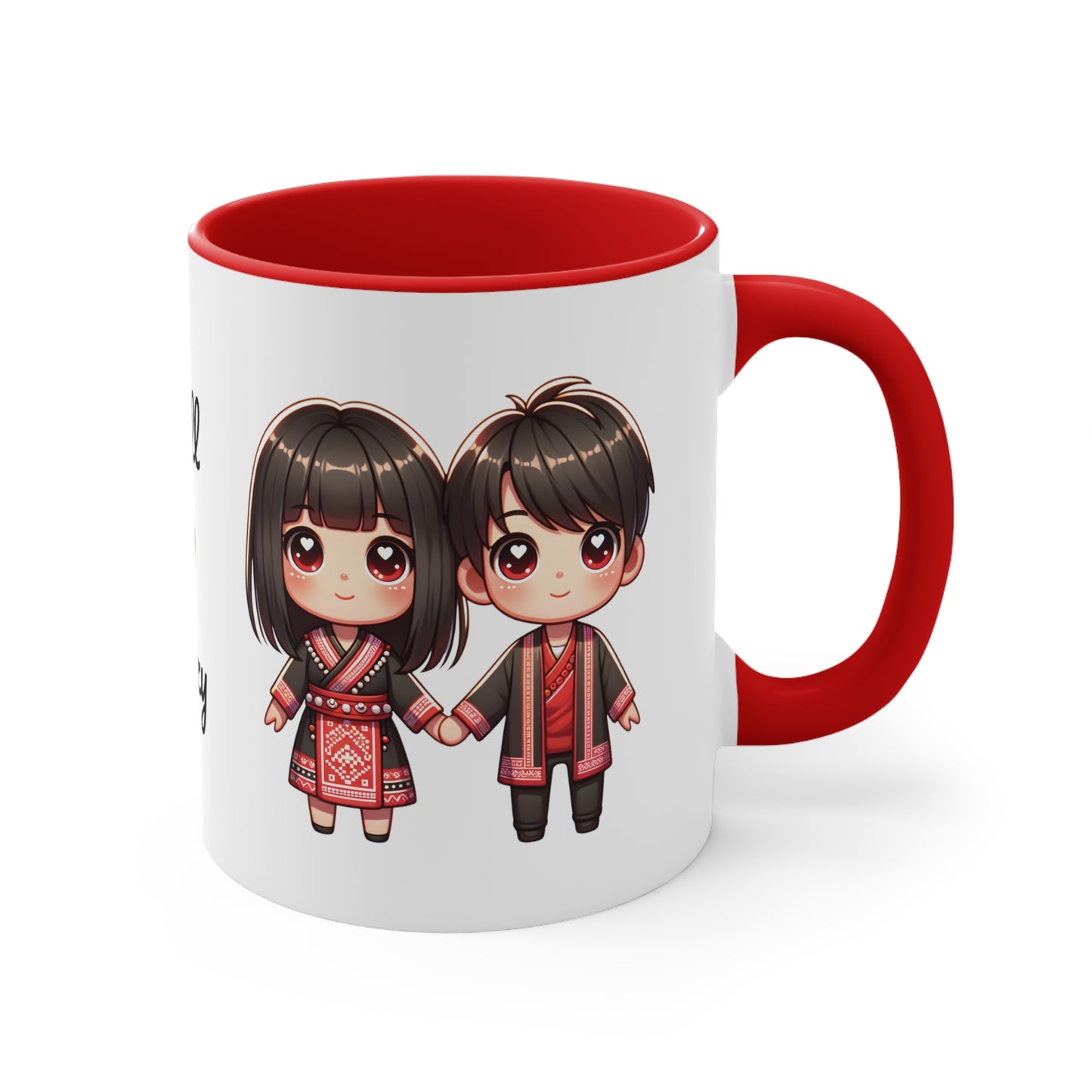 Hmong Couple Red Collection 7 Personalized Cute - Custom Accent Coffee Mug, 11oz