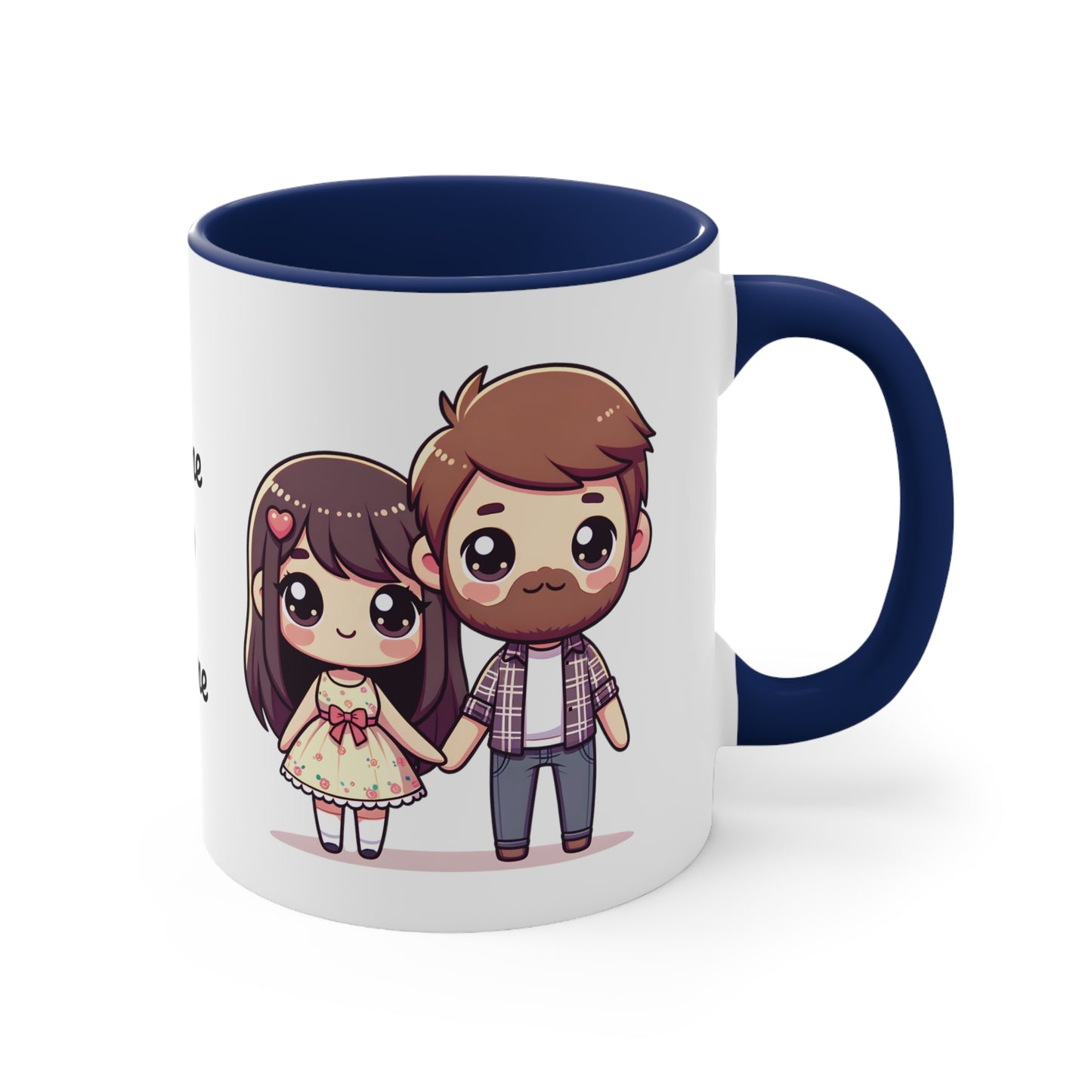 Beardman Couple Collection 4 Personalized Cute - Custom Accent Coffee Mug, 11oz